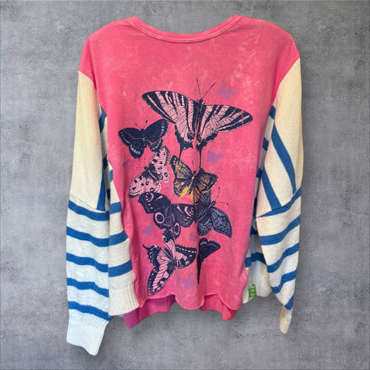 The Transformation Upcycled Drop-Sleeve Sweater Tee One Size Fits a Small to XXL