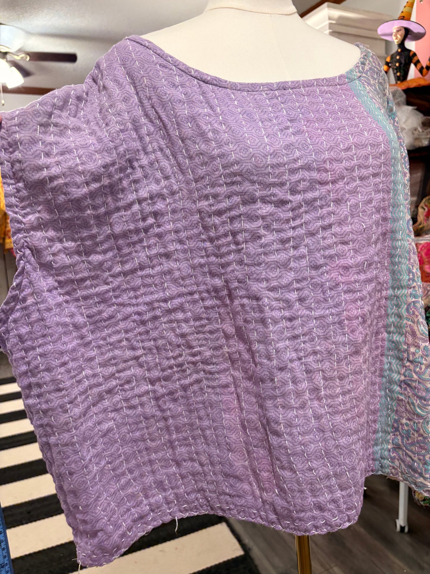 Lilac Kantha Top One Size Fits a Small to XXL