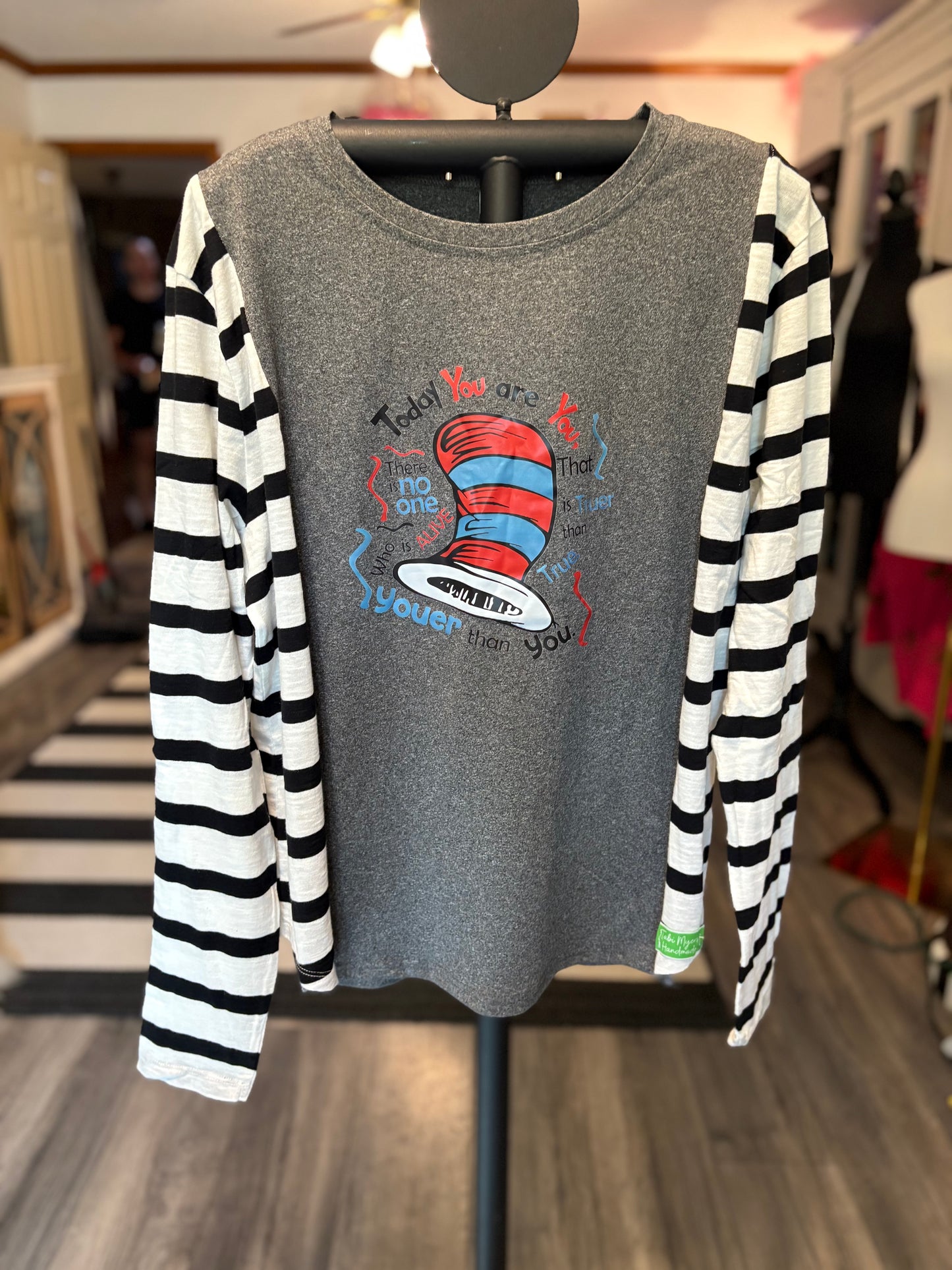 Dr. Seuss Upcycled Long-Sleeve Knit Tee Small to Large