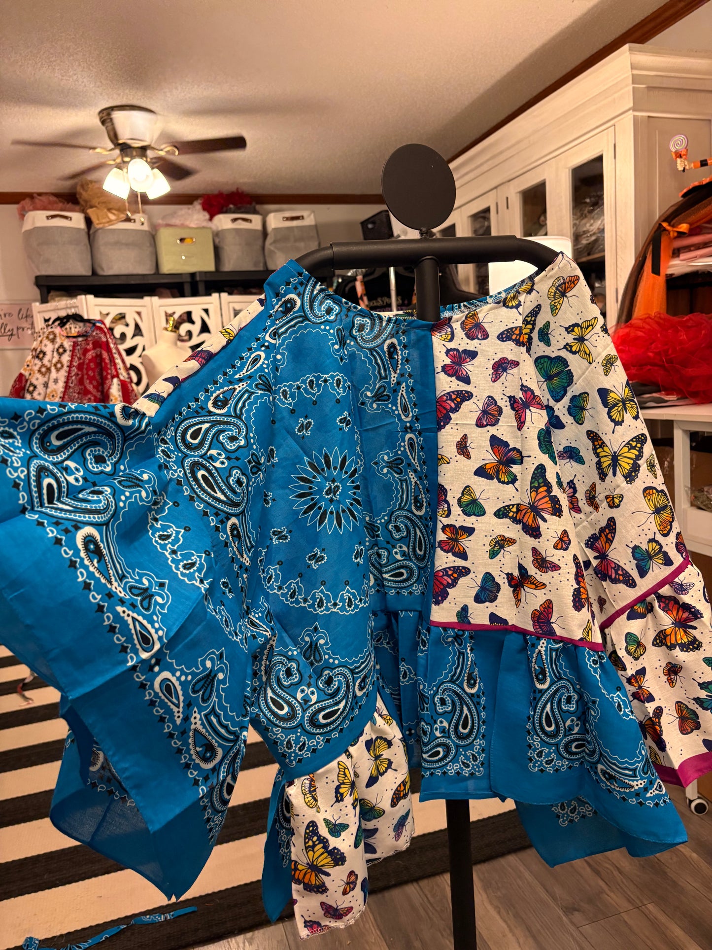 Embrace Change Bandana Ruffled Poncho One Size Fits a Small to 3X