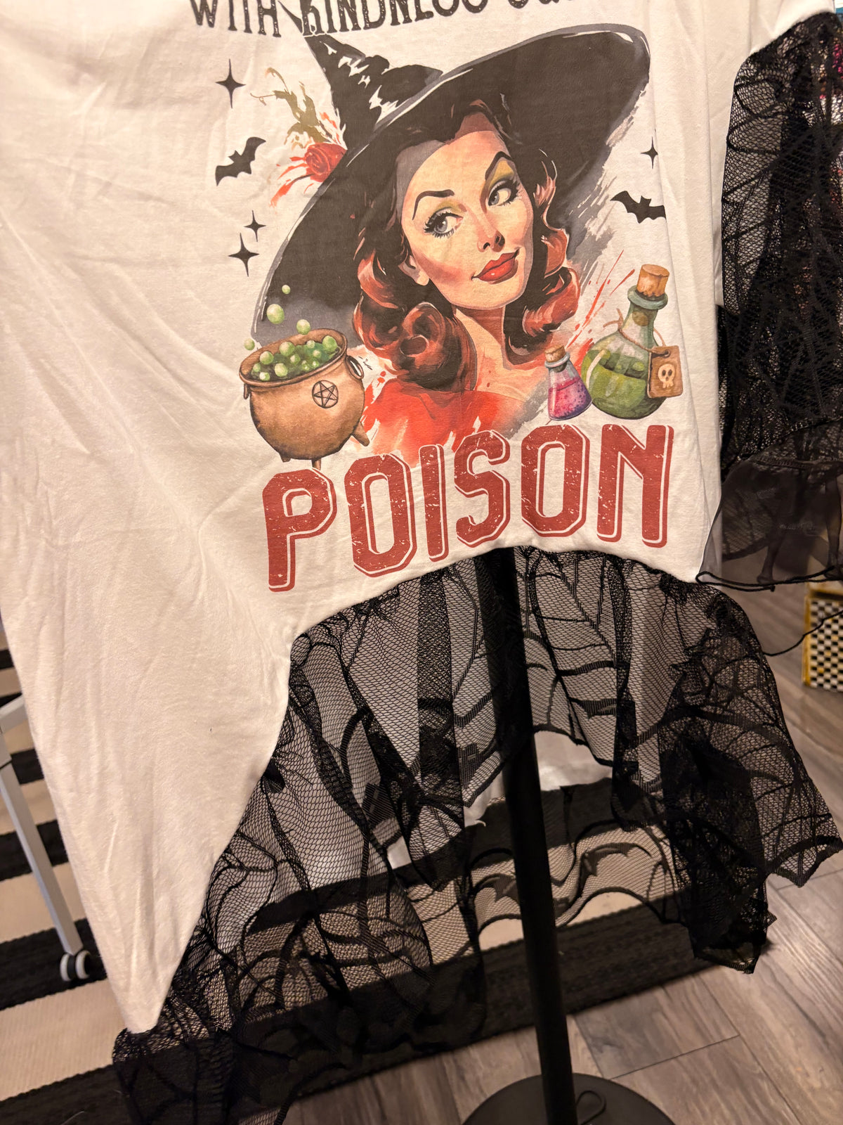 Poison Hi/Lo Glam Tee One Size Fits Small to 2X