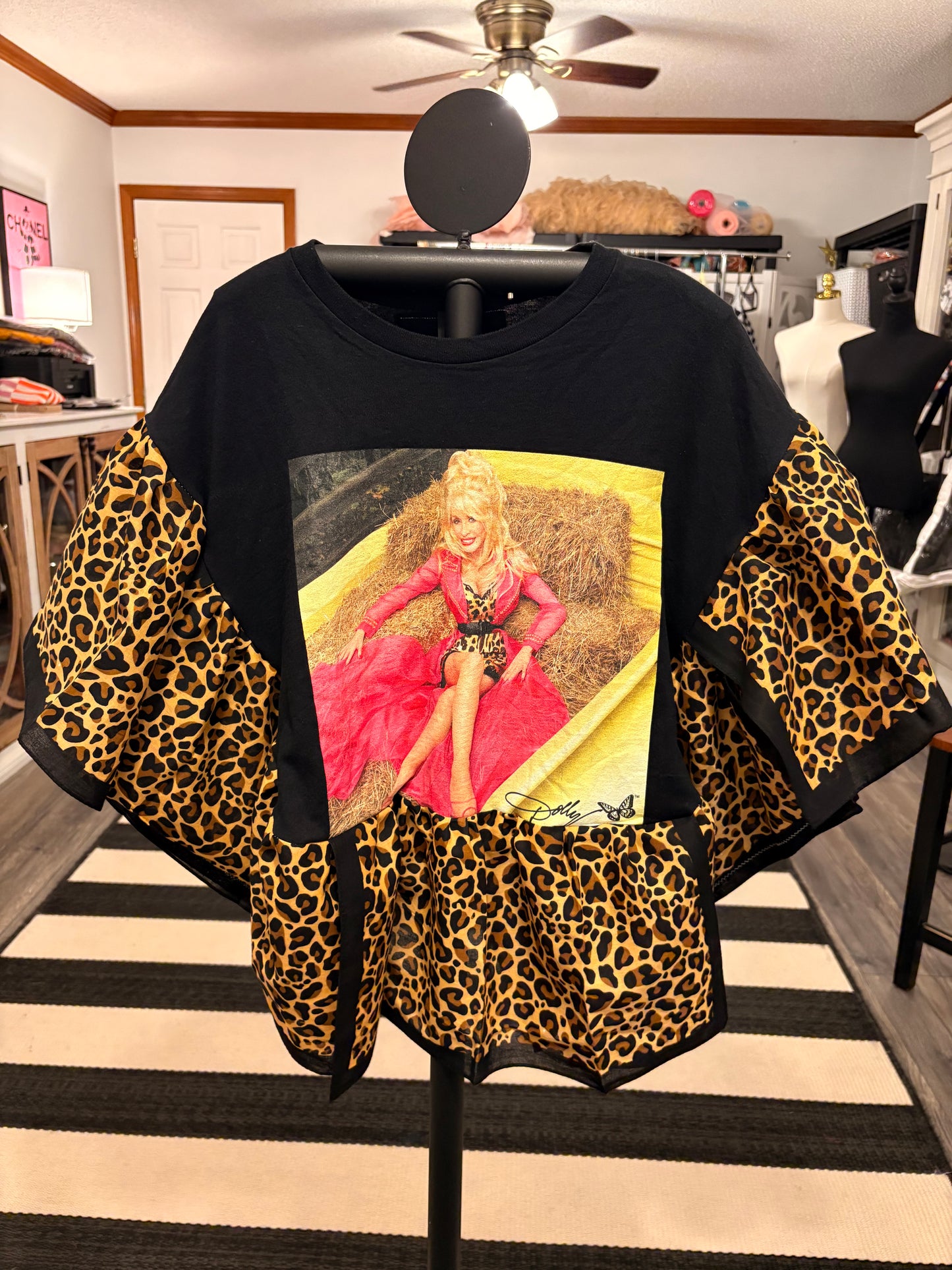 The Flirt Cheetah Bandana Ruffled Poncho One Size Fits a Small to 2X