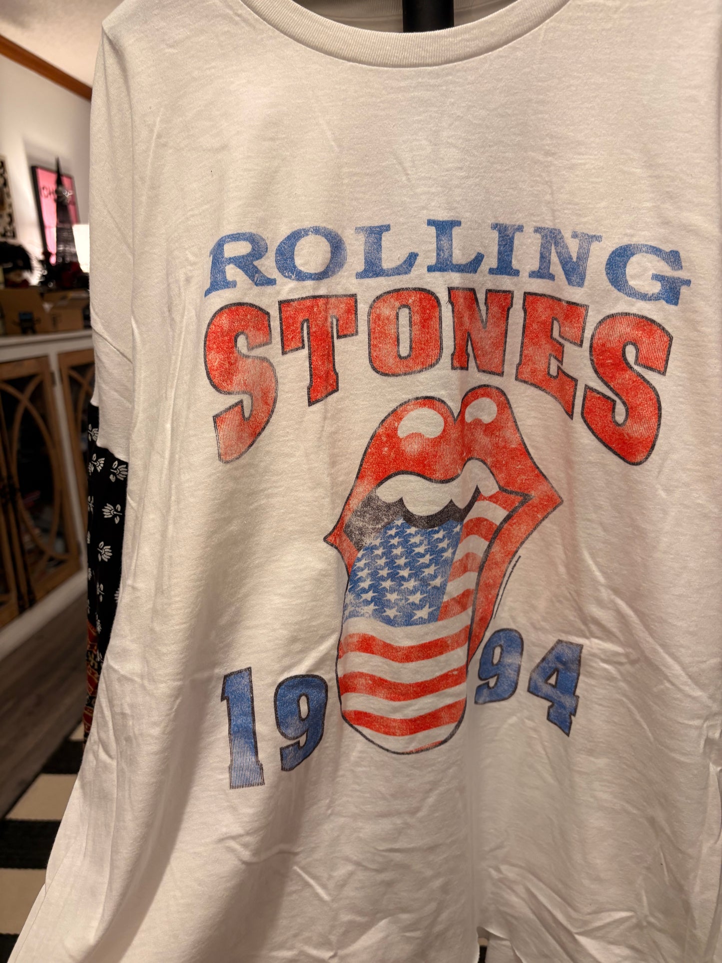 Stones 1964 Flare Patchwork Sleeve Tee Fits a Small to 2X