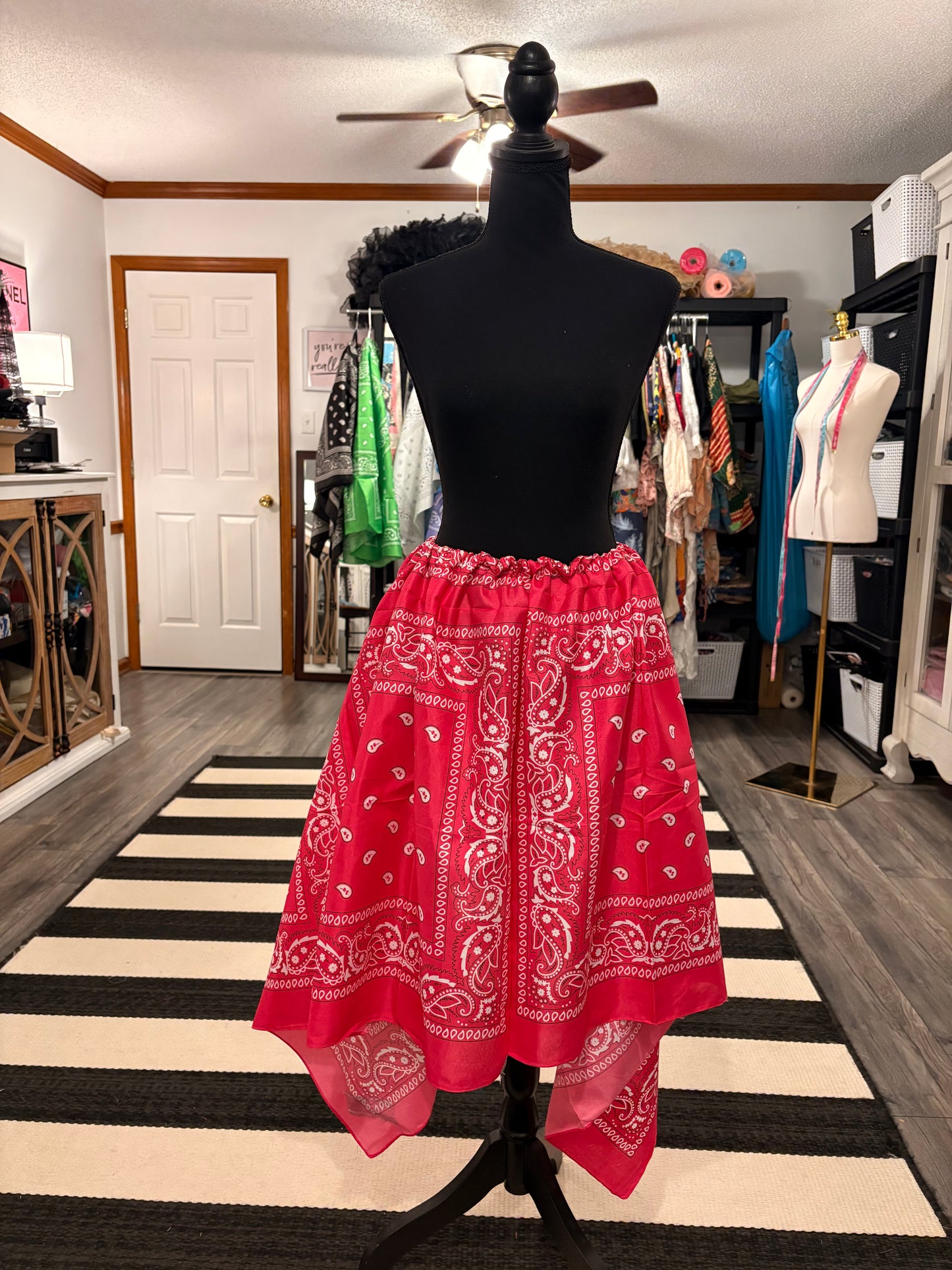 Fuchsia Bandana Skirt Fits a Small to 3X