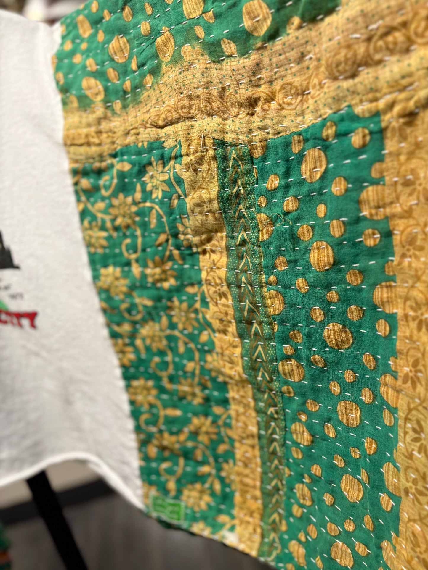Stones US Tour Upcycled Vintage Kantha Poncho Tee Fits A Size Small to XXL