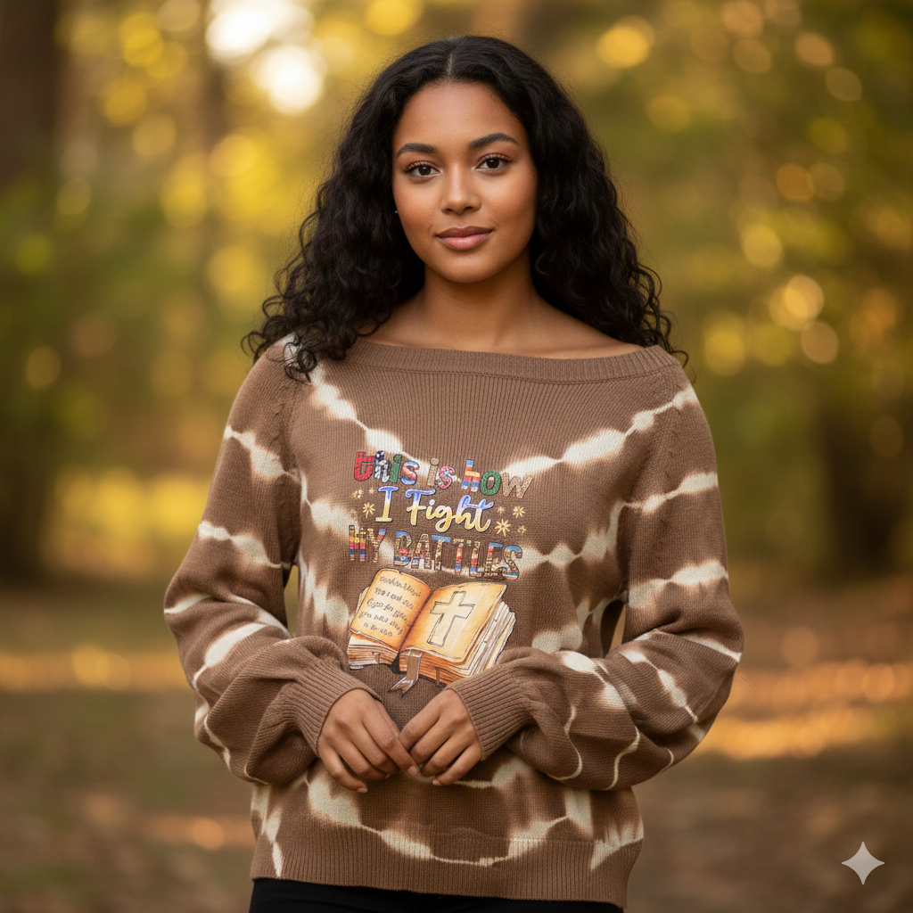 Bible Battles Upcycled Oversized Sweater Fits XL/2X