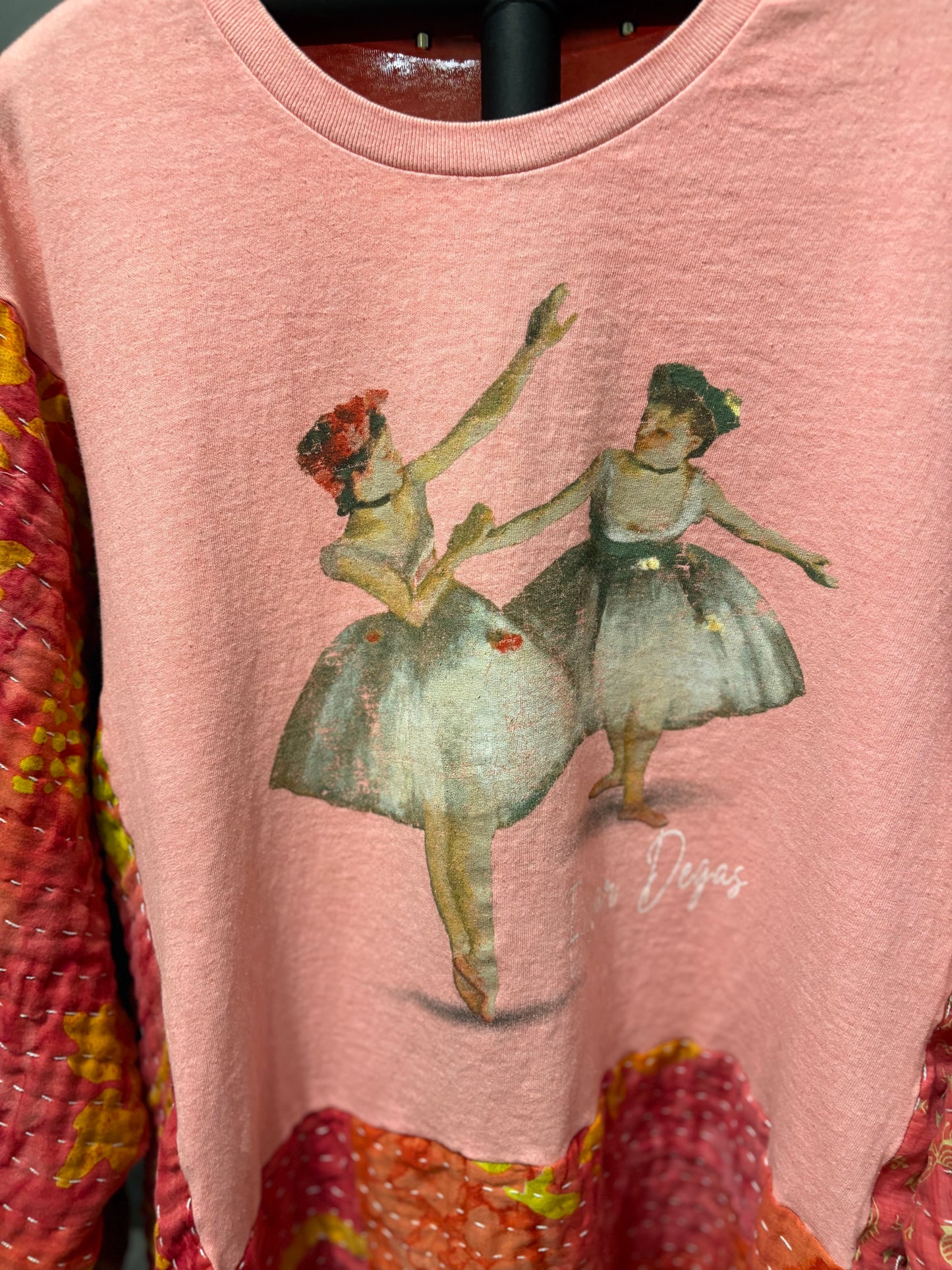 Degas Upcycled Vintage Kantha Long Tee Fits A Size Small to 3X