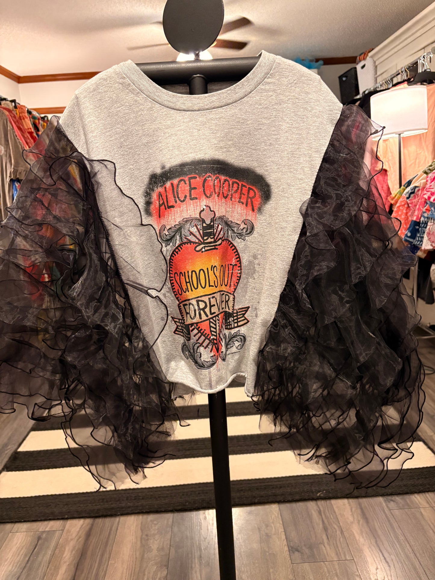 Schools Out Rockstar Ruffle Top One Size Fits a Small to Large