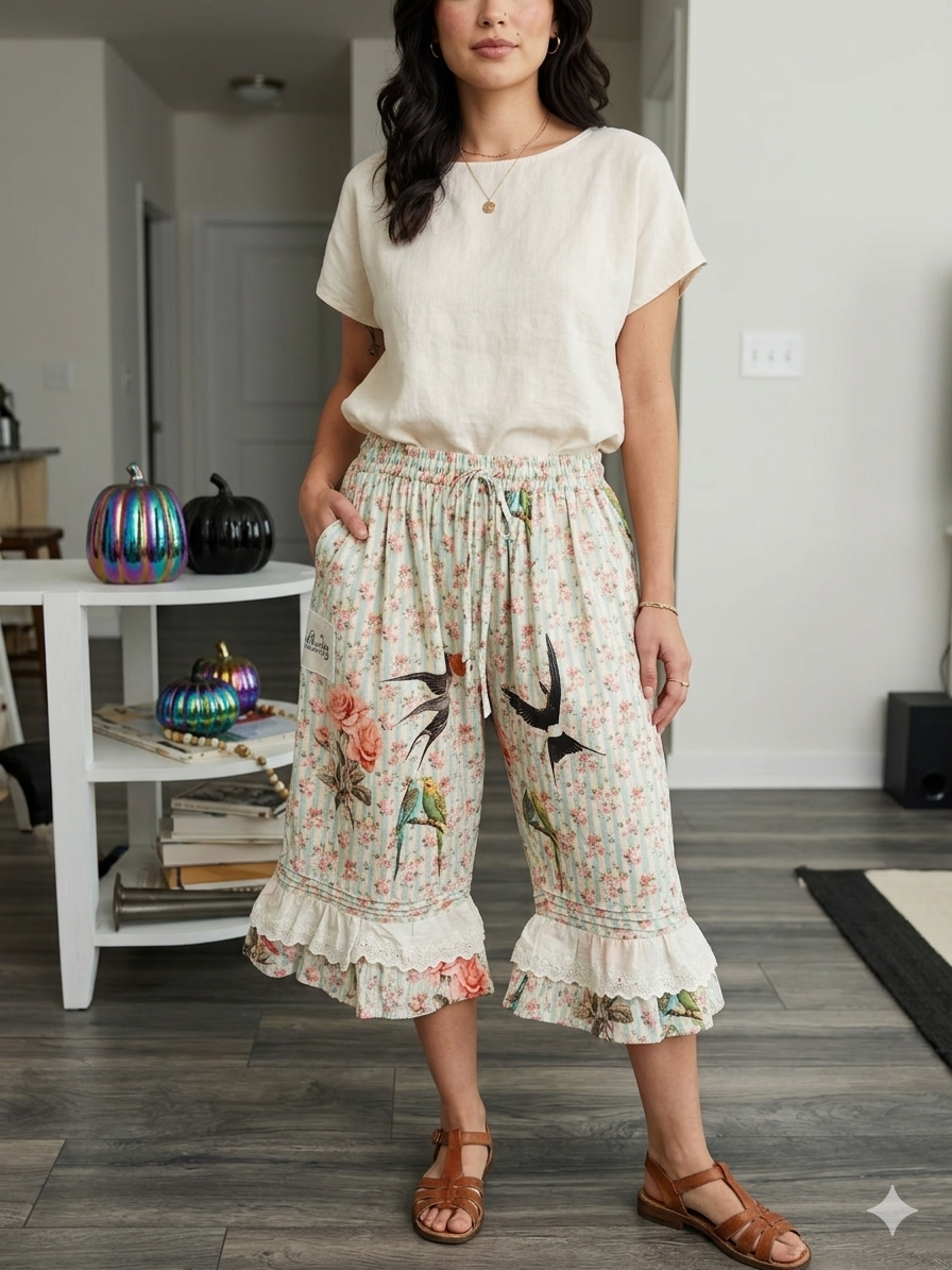 The Carmella Bloomers: Blue / One Size Fits Small to XL 2-14 CROPPED