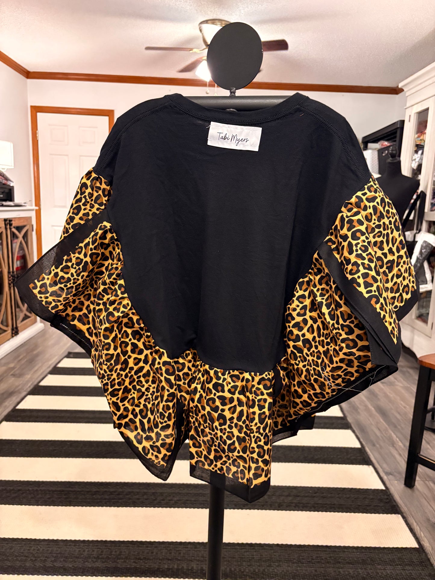 The Flirt Cheetah Bandana Ruffled Poncho One Size Fits a Small to 2X