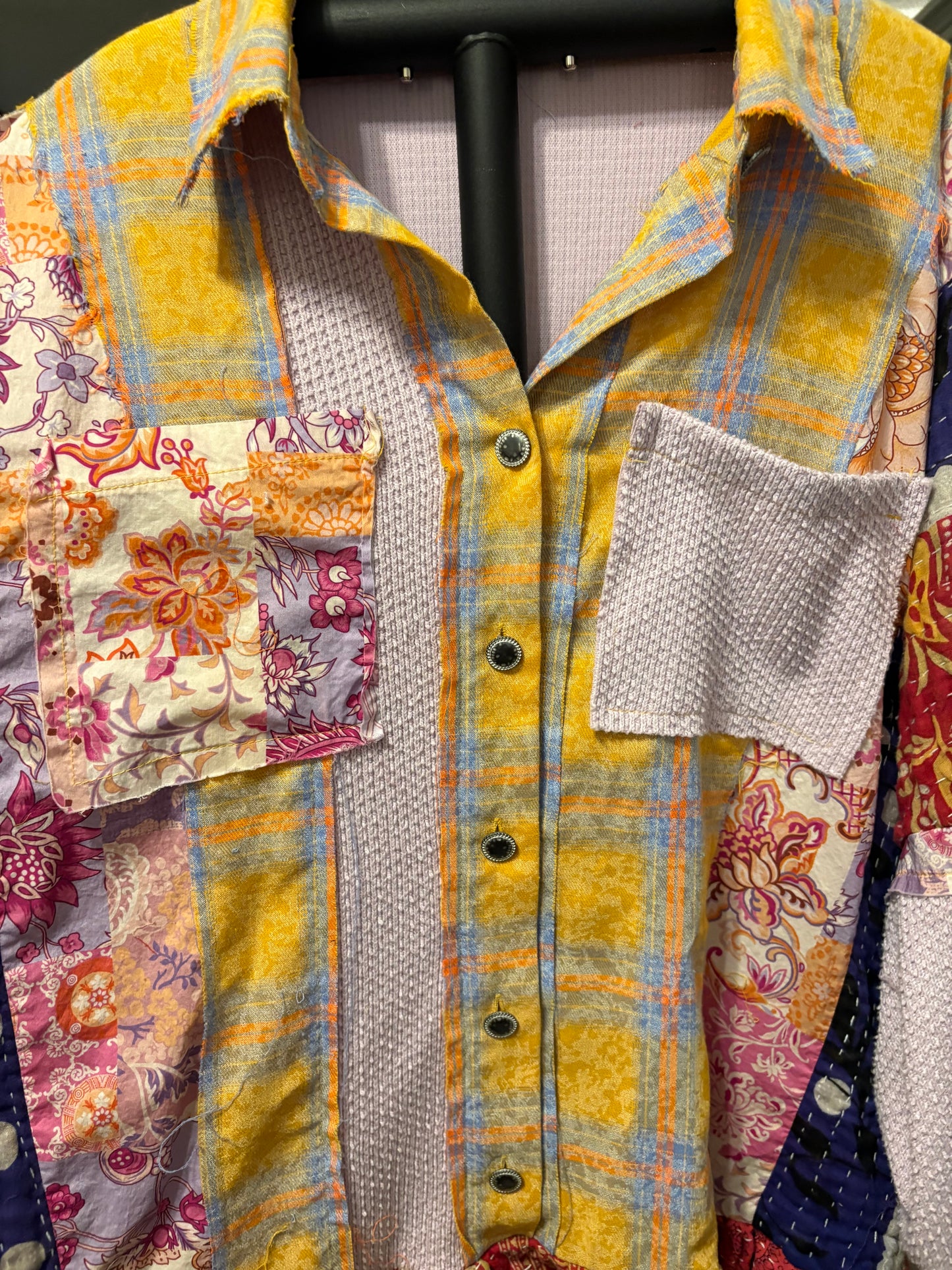 Winter Sunshine Upcycled Vintage Kantha Dress/Long Shirt One Size Fits Most