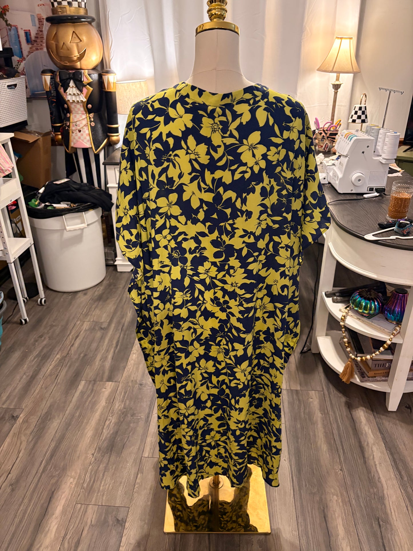 Electric Green Button Down Duster/Dress