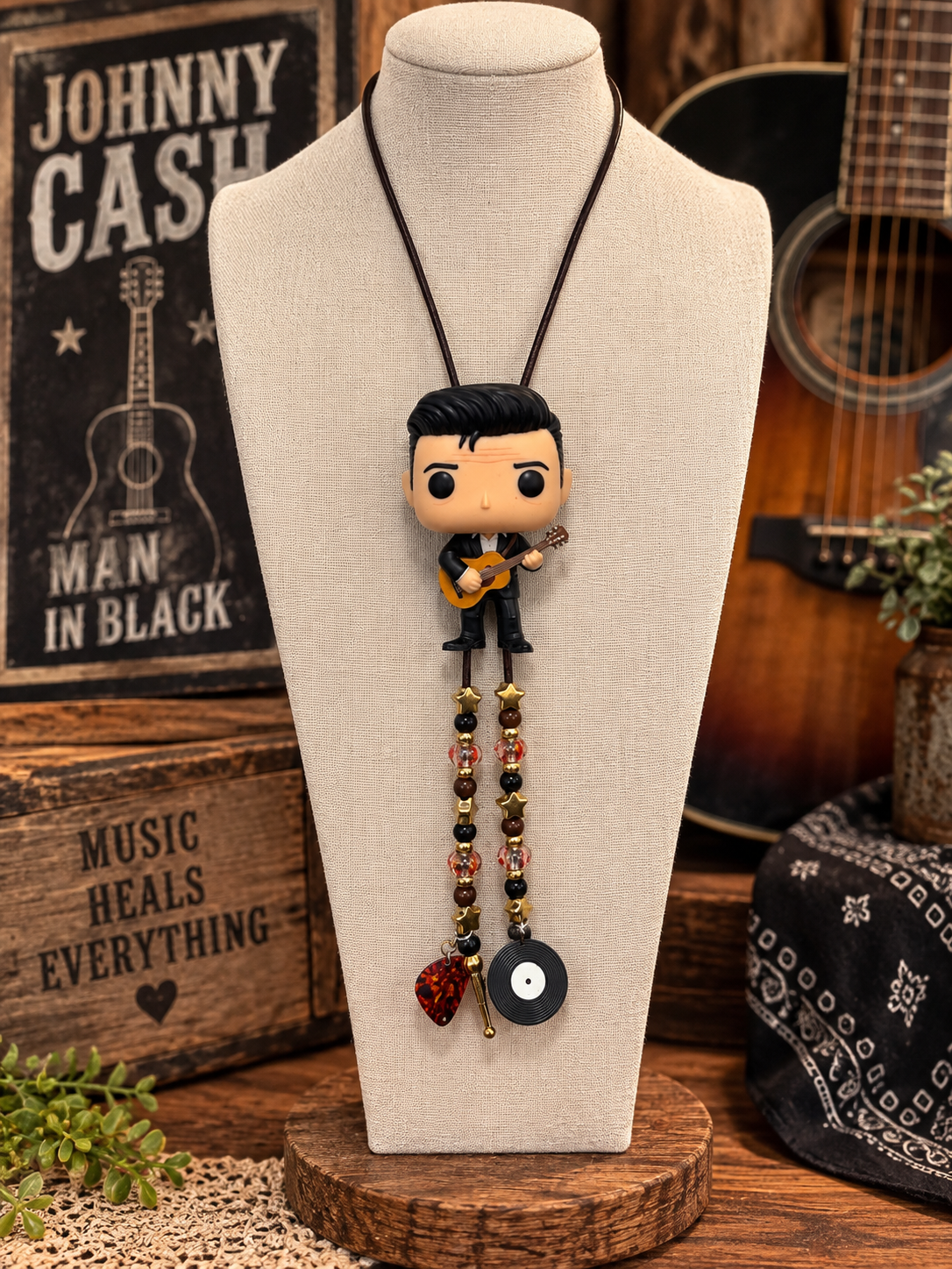 Man In Black Handmade Bolo Necklace