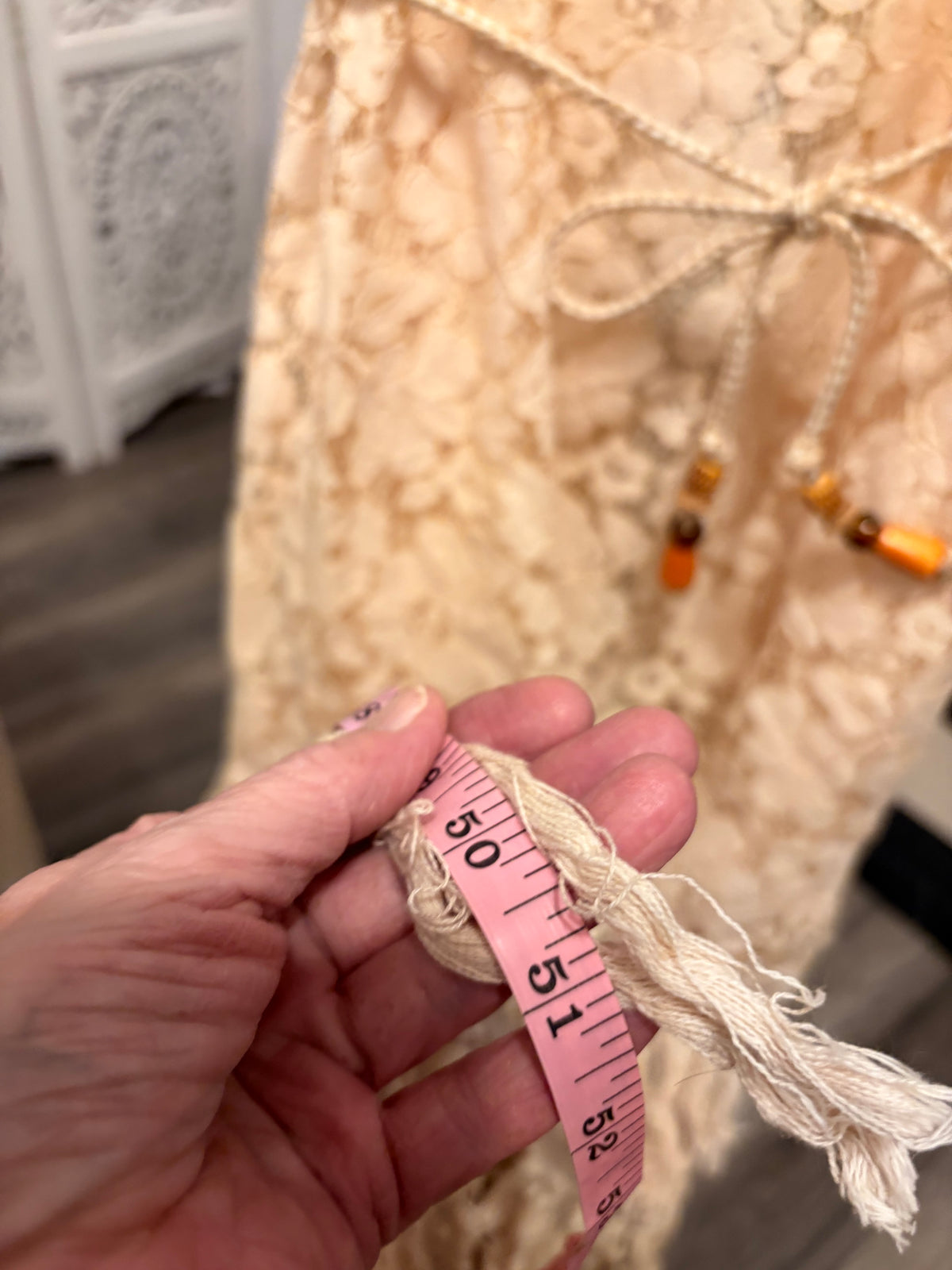 Midsummer Eve Hand Embroidered Crochet Lace Dress by Aratta M/L
