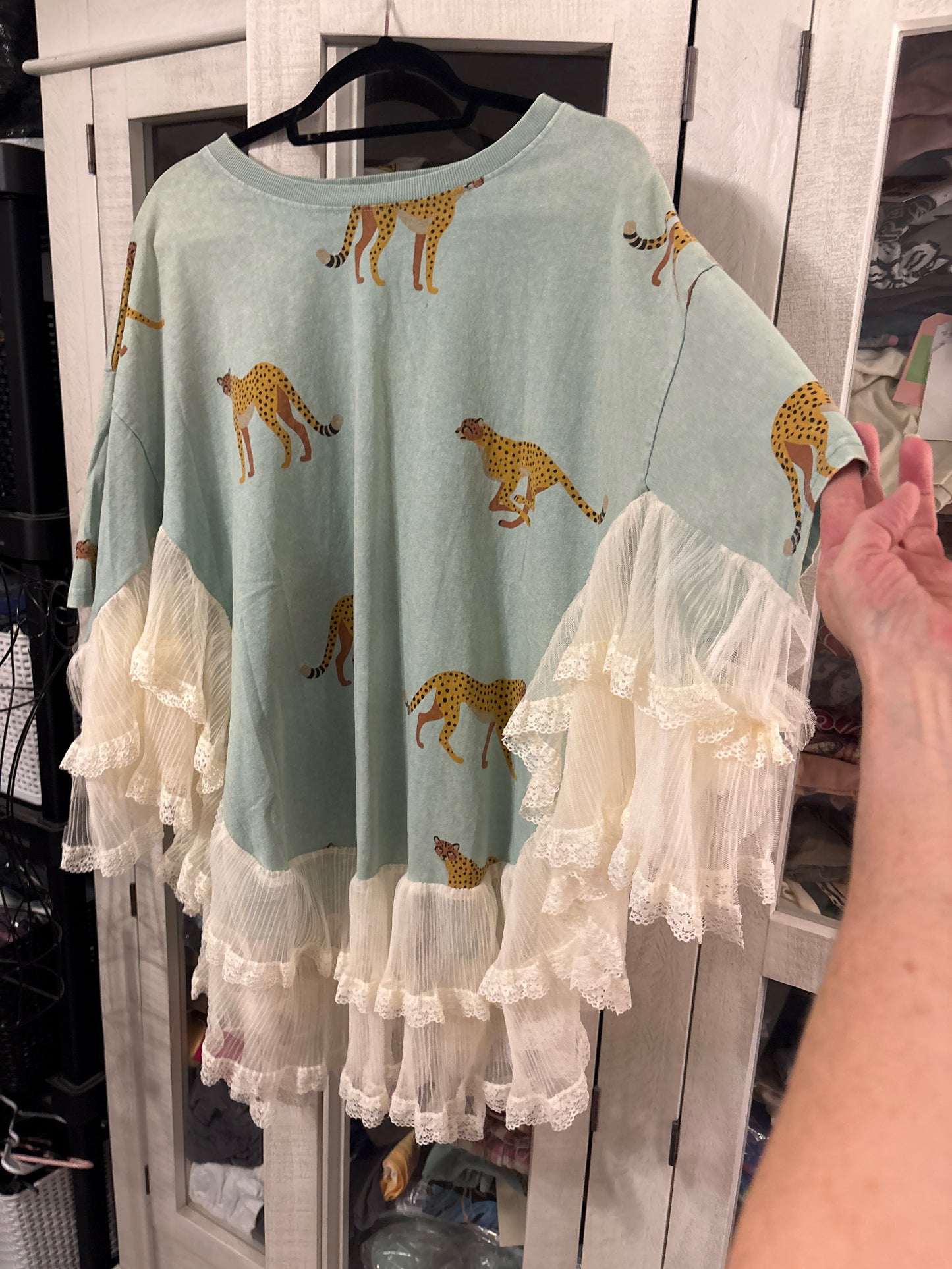 The Cheetah Angel Poncho One Size Fits a Large to 3X