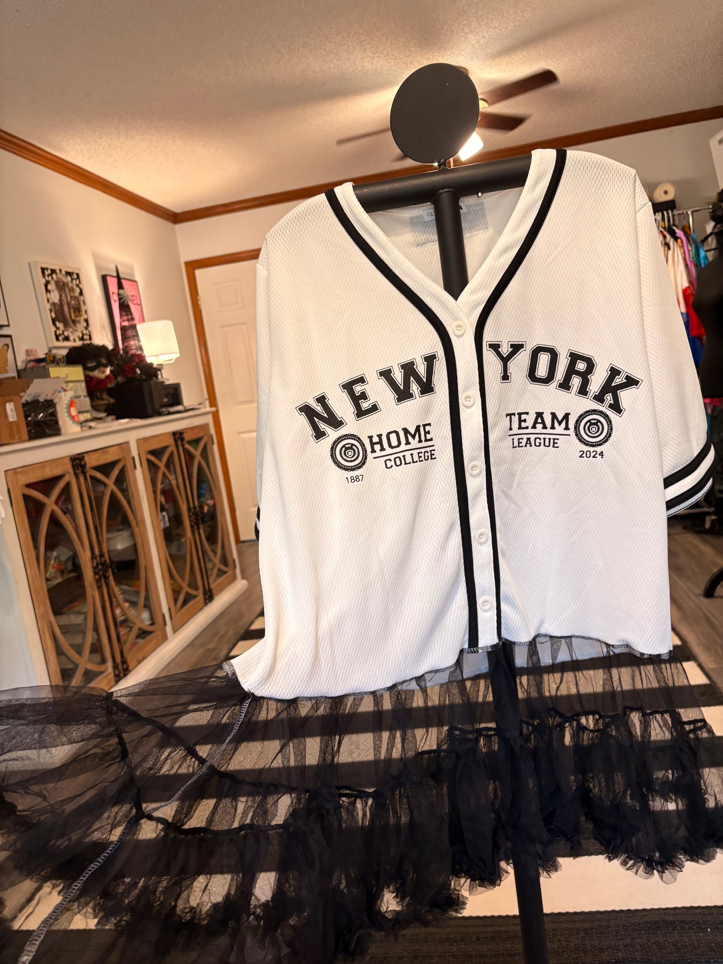 New York Baseball Jersey Upcycled Rockstar Dress One Size Fits a Small to XXL