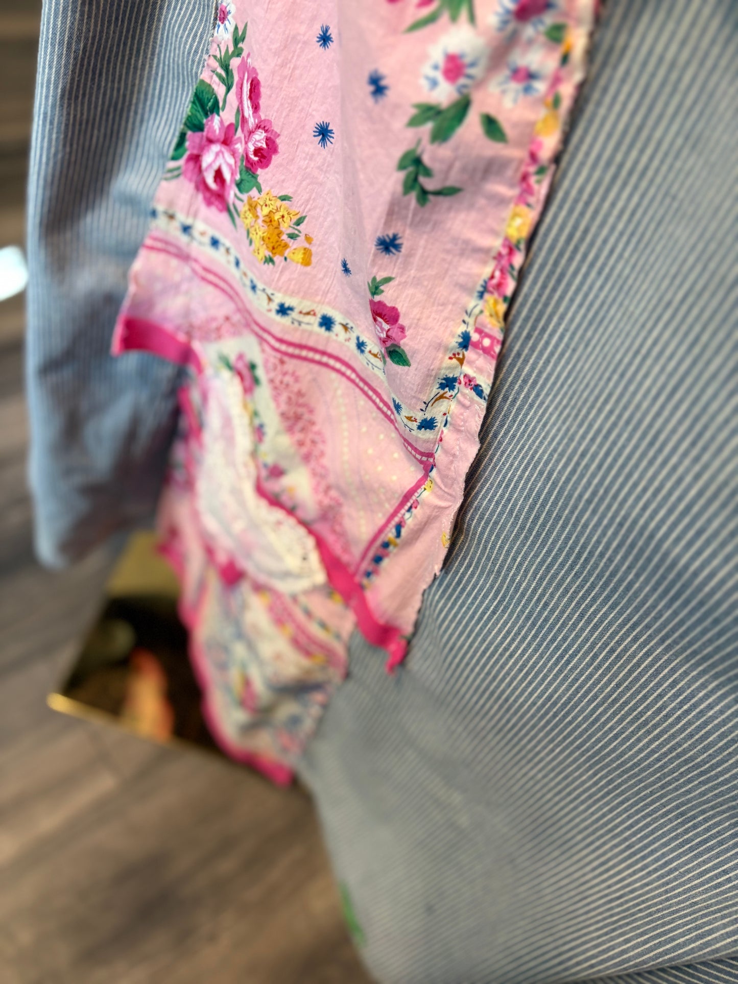 Rose Garden Upcycled Patchwork Overall Dress One Size Fits a Small to XXL