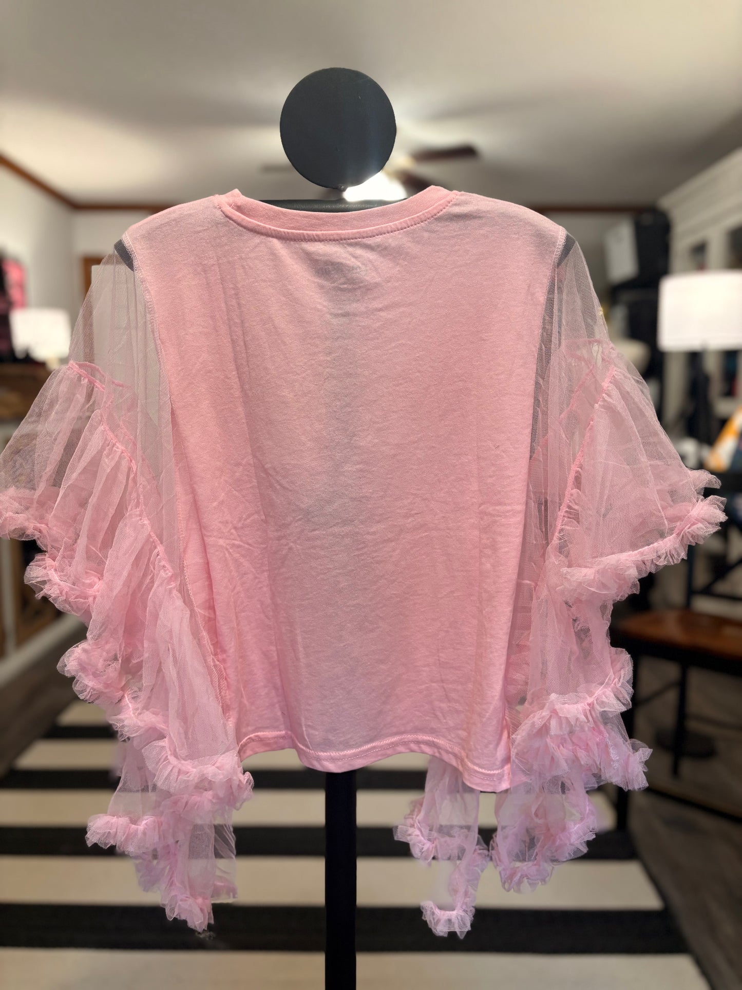 Sweet Care Bear Upcycled Rockstar Poncho One Size Fits a Small to XL CROPPED