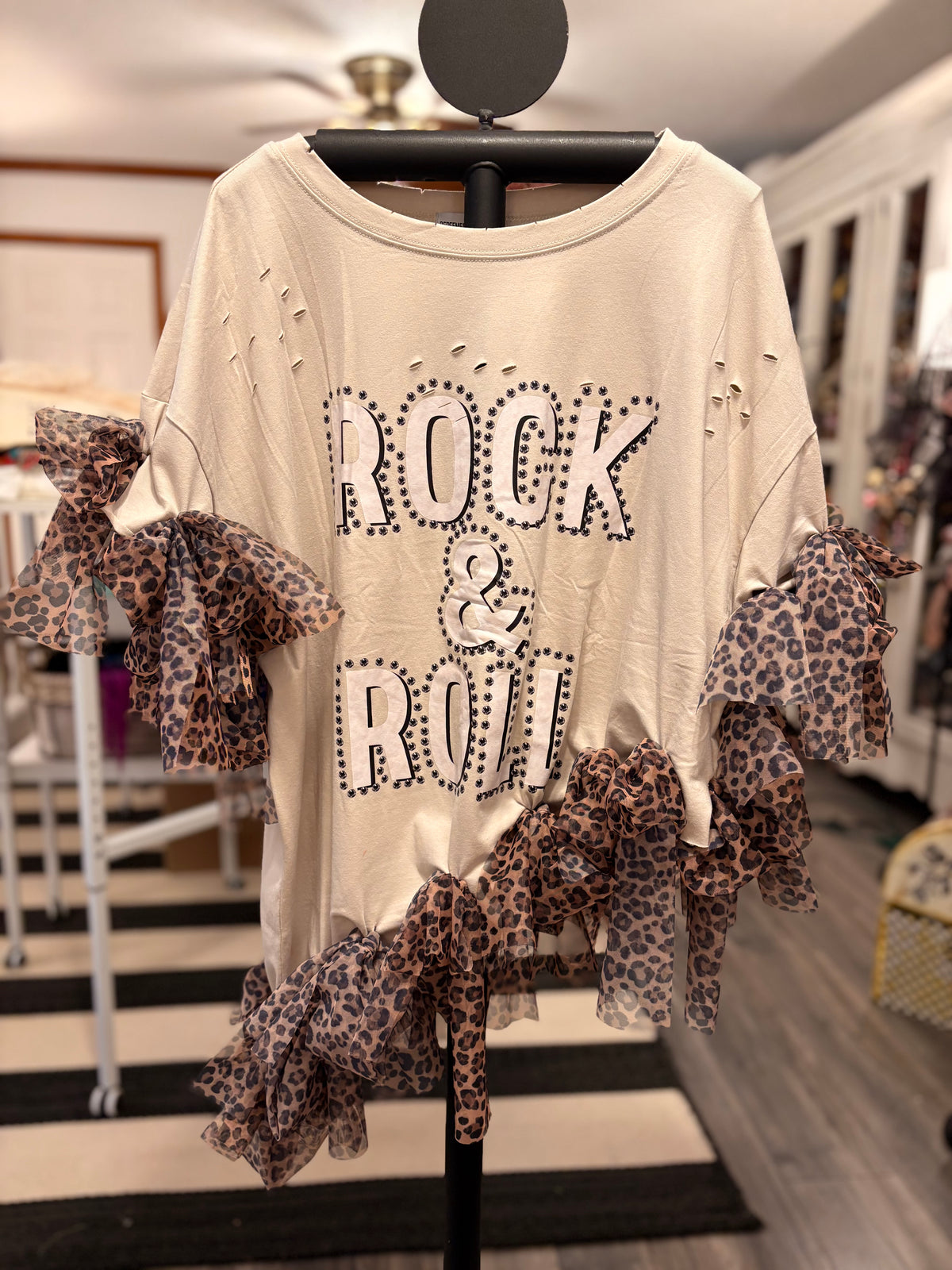 Rock and Roll Glam Asymmetrical Tee One Size Fits Small to Large