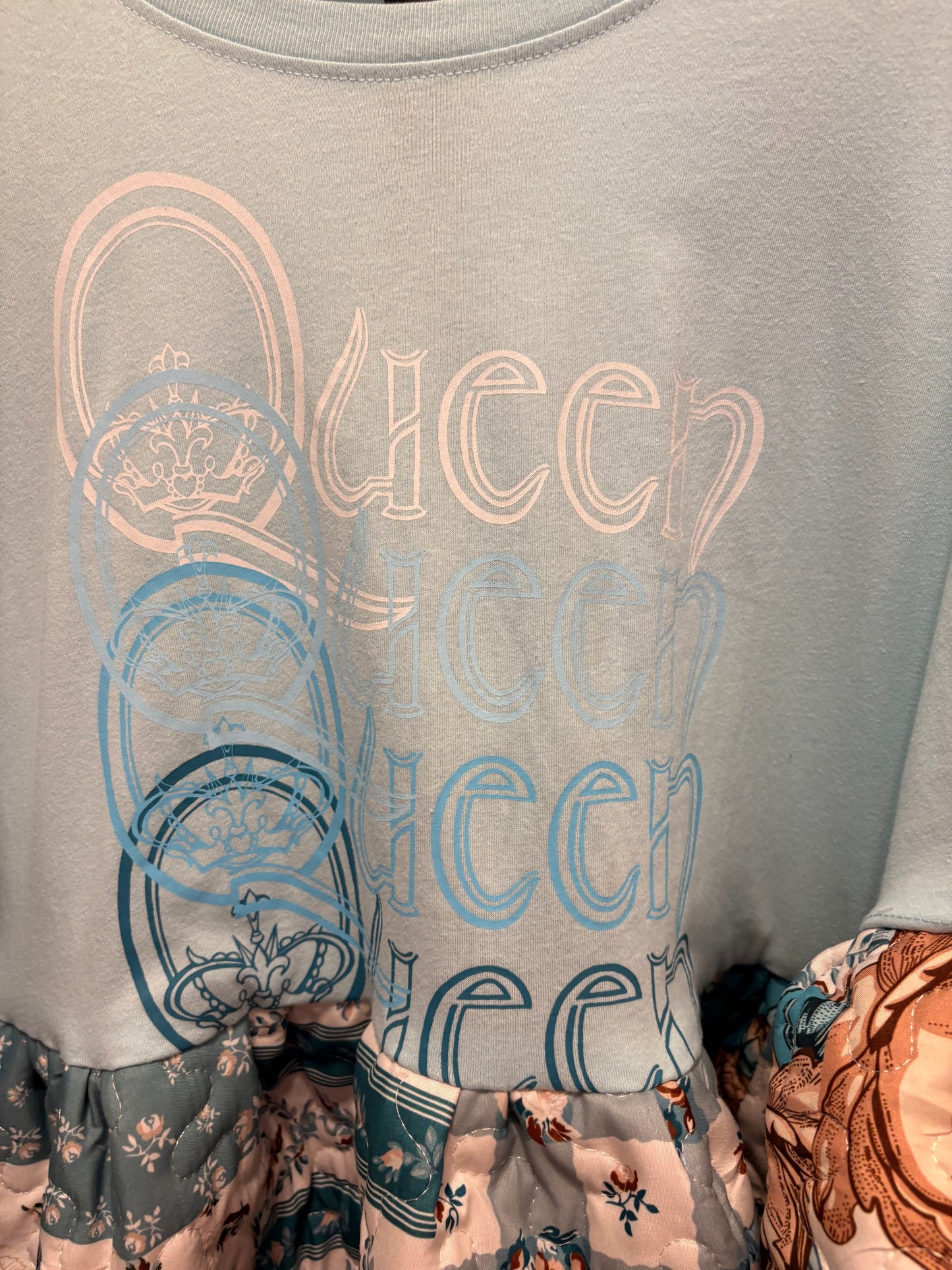 Bohemian Rose Upcycled Quilt Top One Size Fits Large to 3X Oversized!