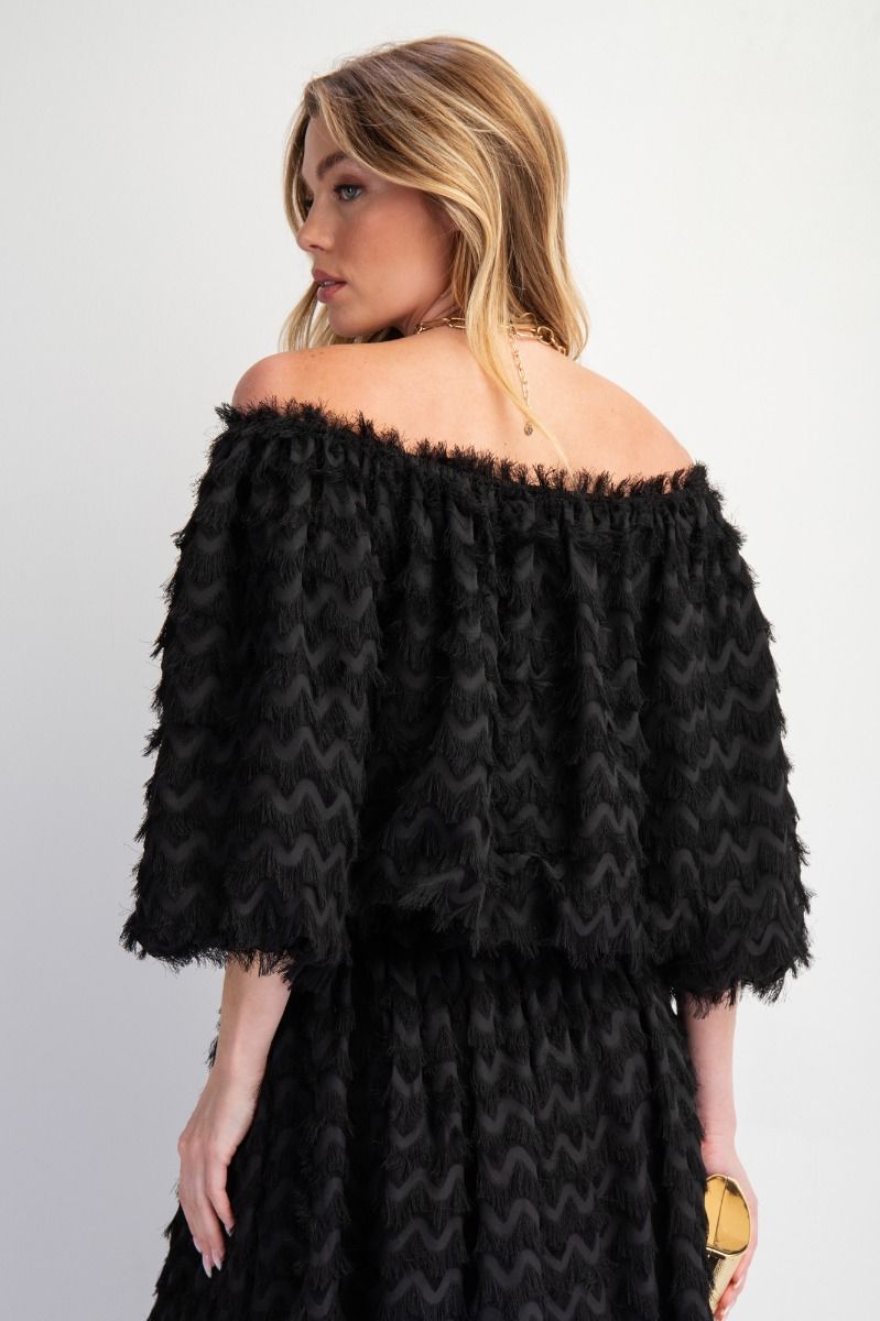 Mohair Chiffon Bubble Sleeve Blouse