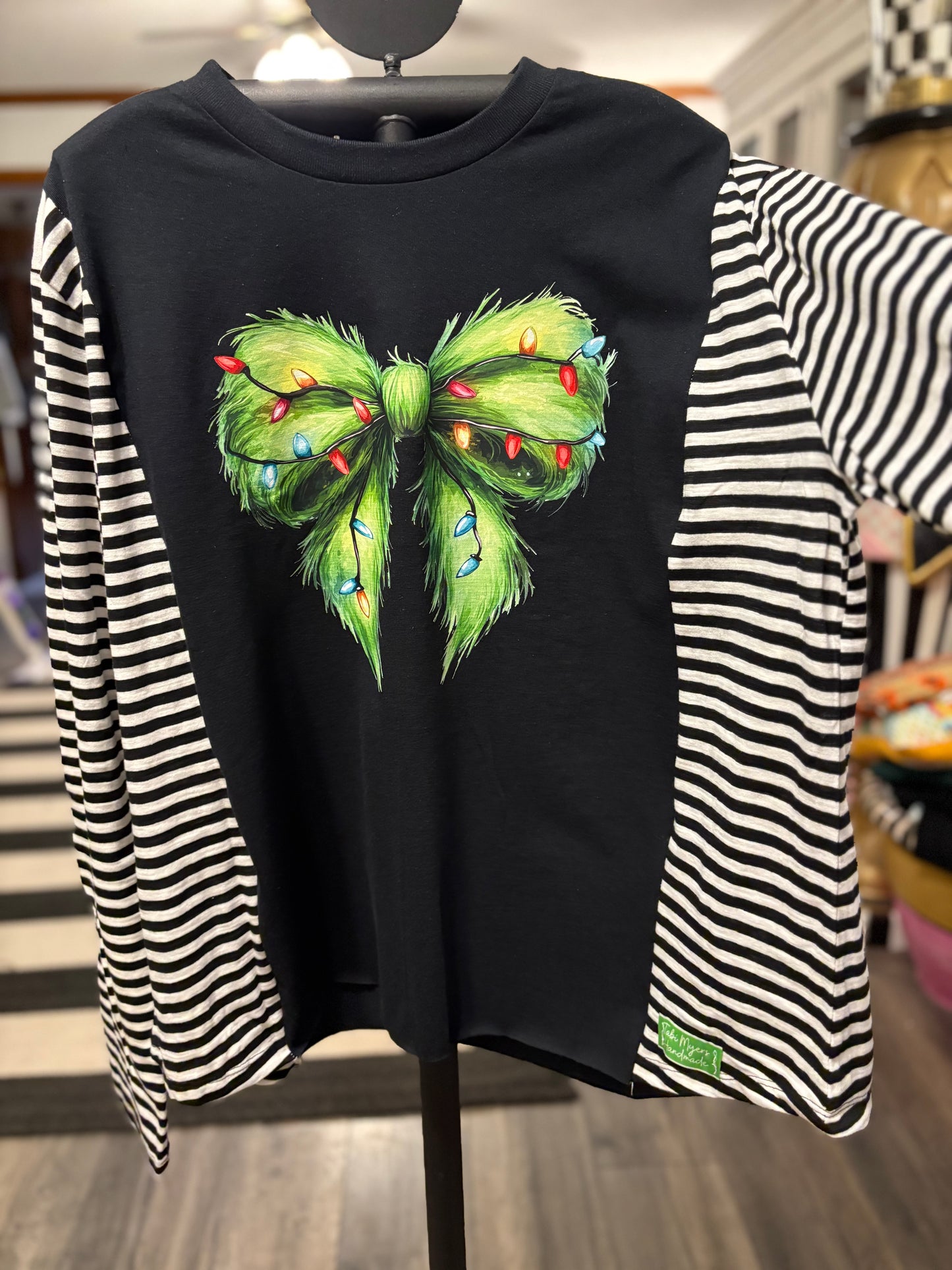Grinchy Upcycled Drop Sleeve Tee One Size Fits a Small to XL