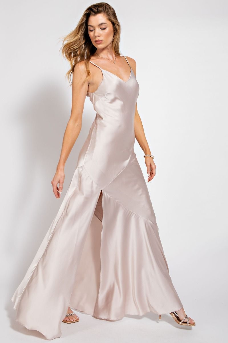 Champagne Satin Cami Dress