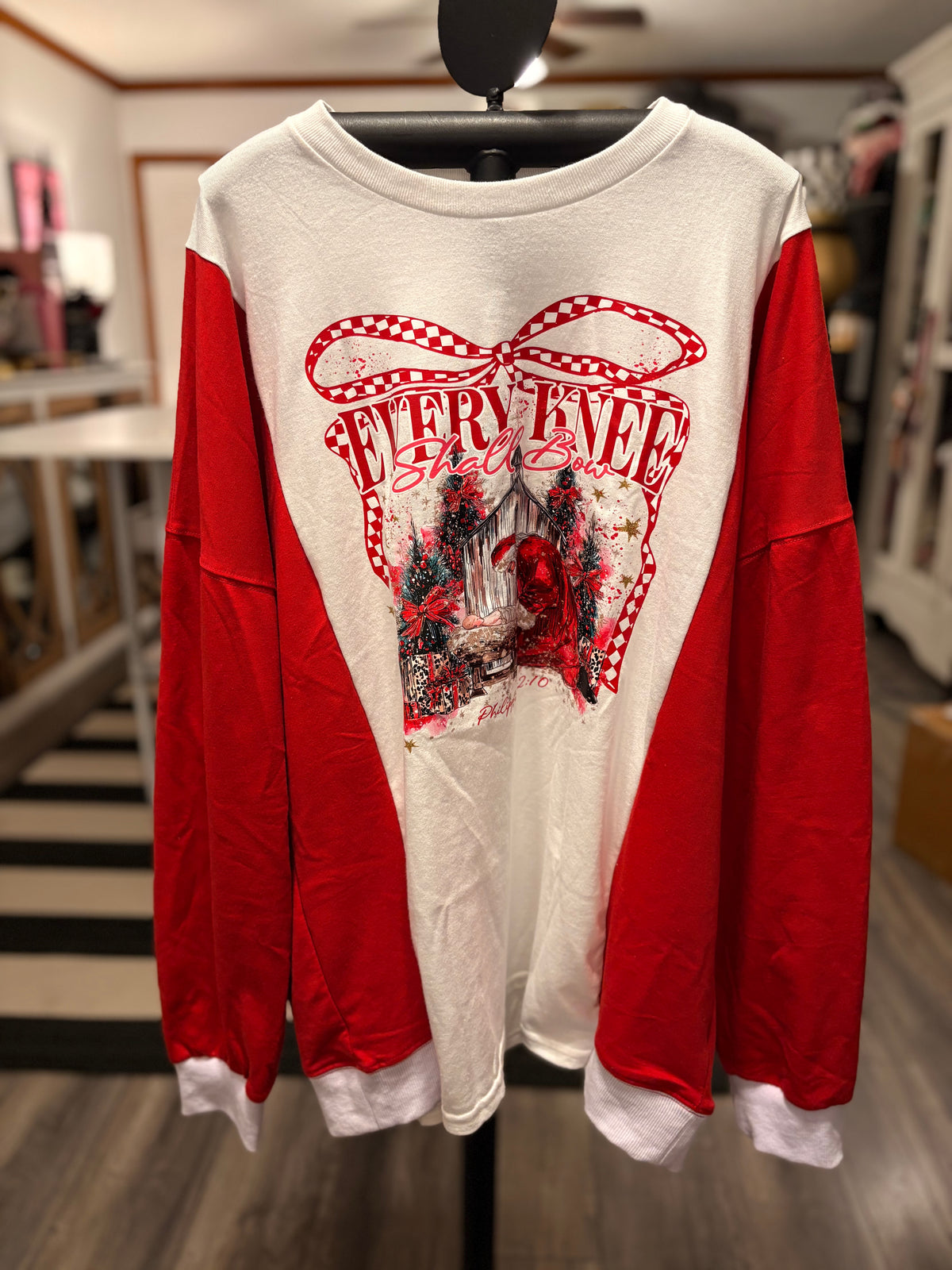 Every Knee Shall Bow Glam Sweater Tee One Size Fits a Small to 3X