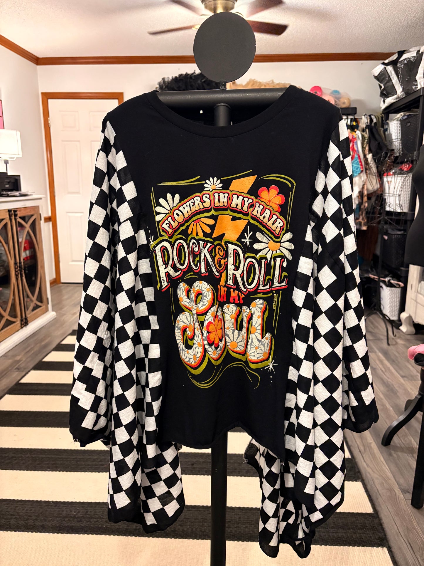 Flower Child Bandana Poncho Tee Fits a Small to 2X