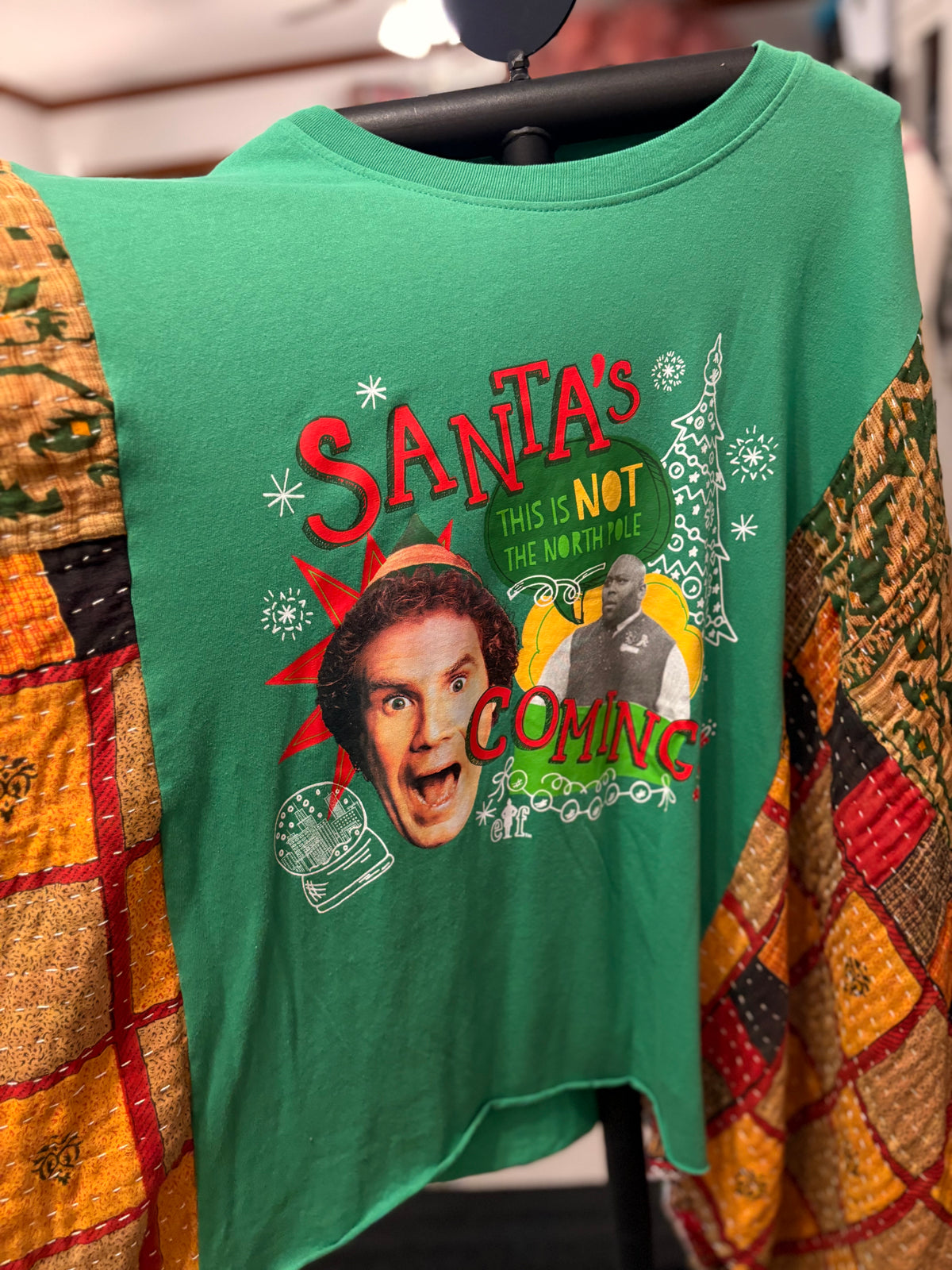 Santa’s Coming! Vintage Kantha Poncho One Size Fits a Small to XXL