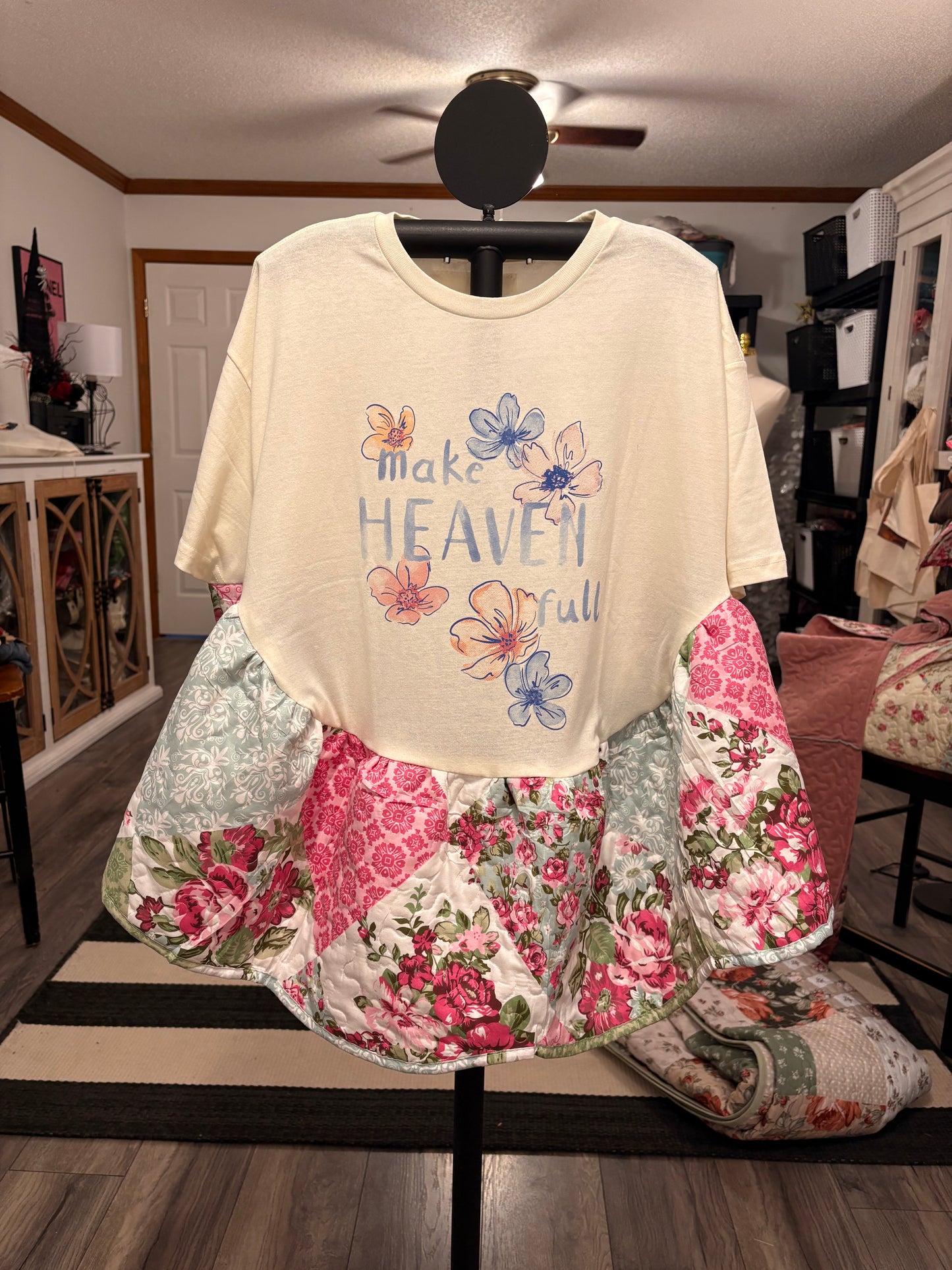 Crowded Quilted Rock Angel Poncho One Size Fits a Small to XXL (4-16) Oversized