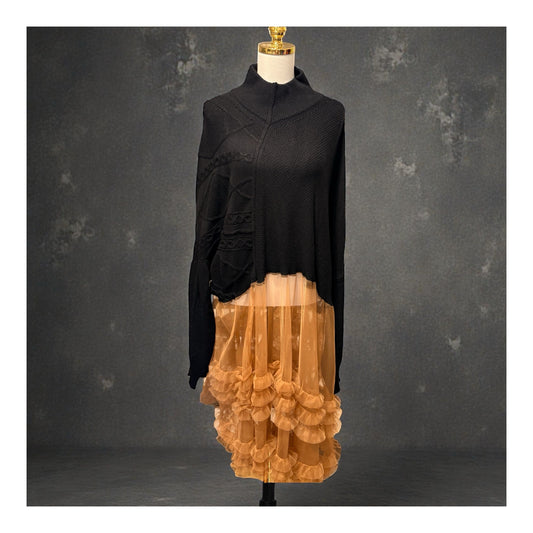 Black Swan Upcycled Tulle Sweater Dress One Size Fits a Large to 3X
