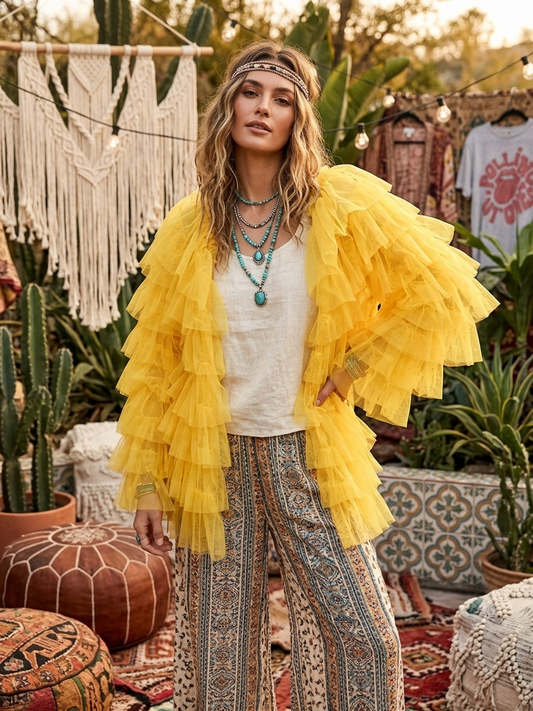 The Yellow Tulle Rockstar Jacket One Size Fits a Small to XXL