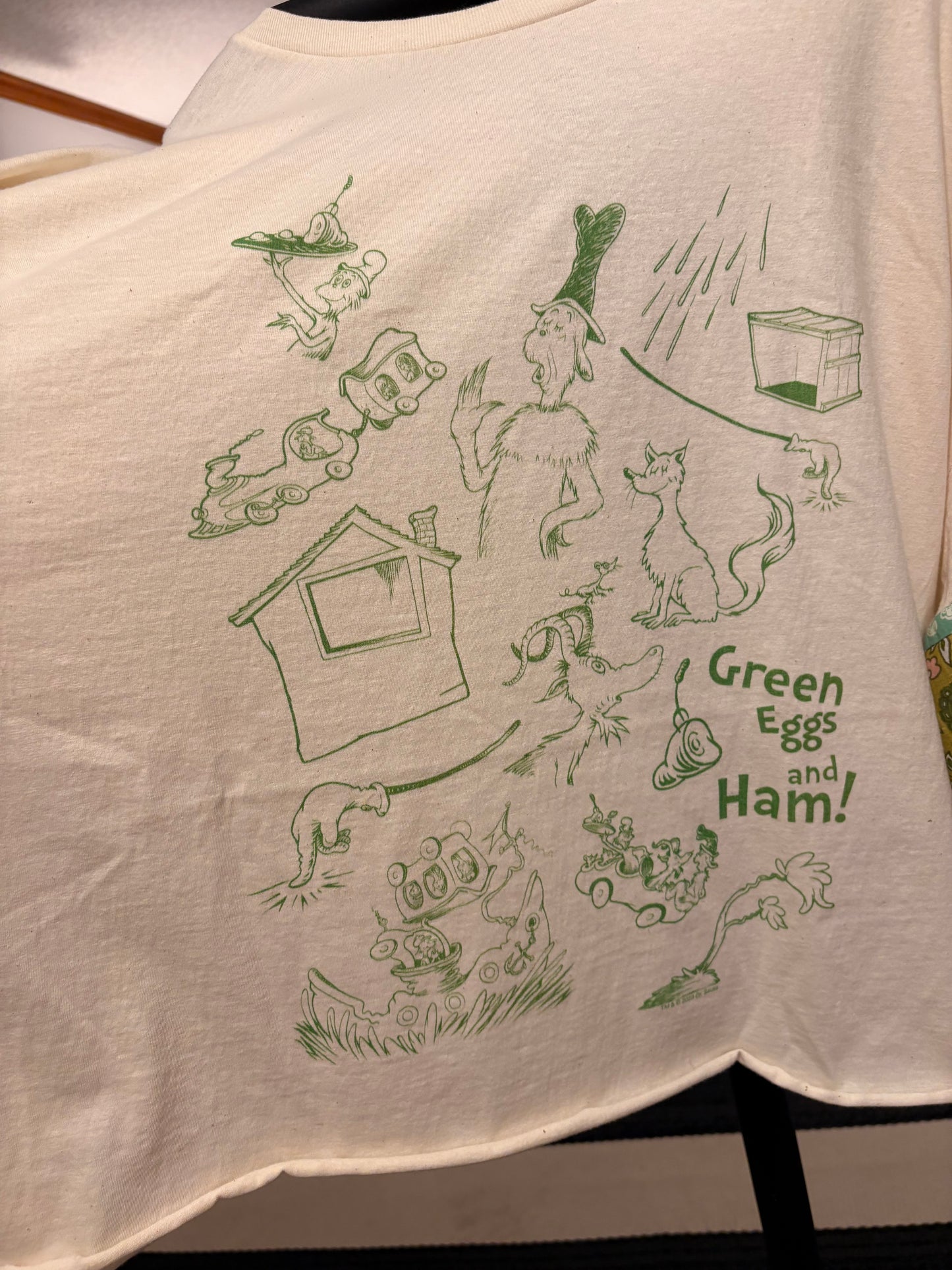 Green Eggs Upcycled Vintage Patchwork Tee Fits a Small to XXL