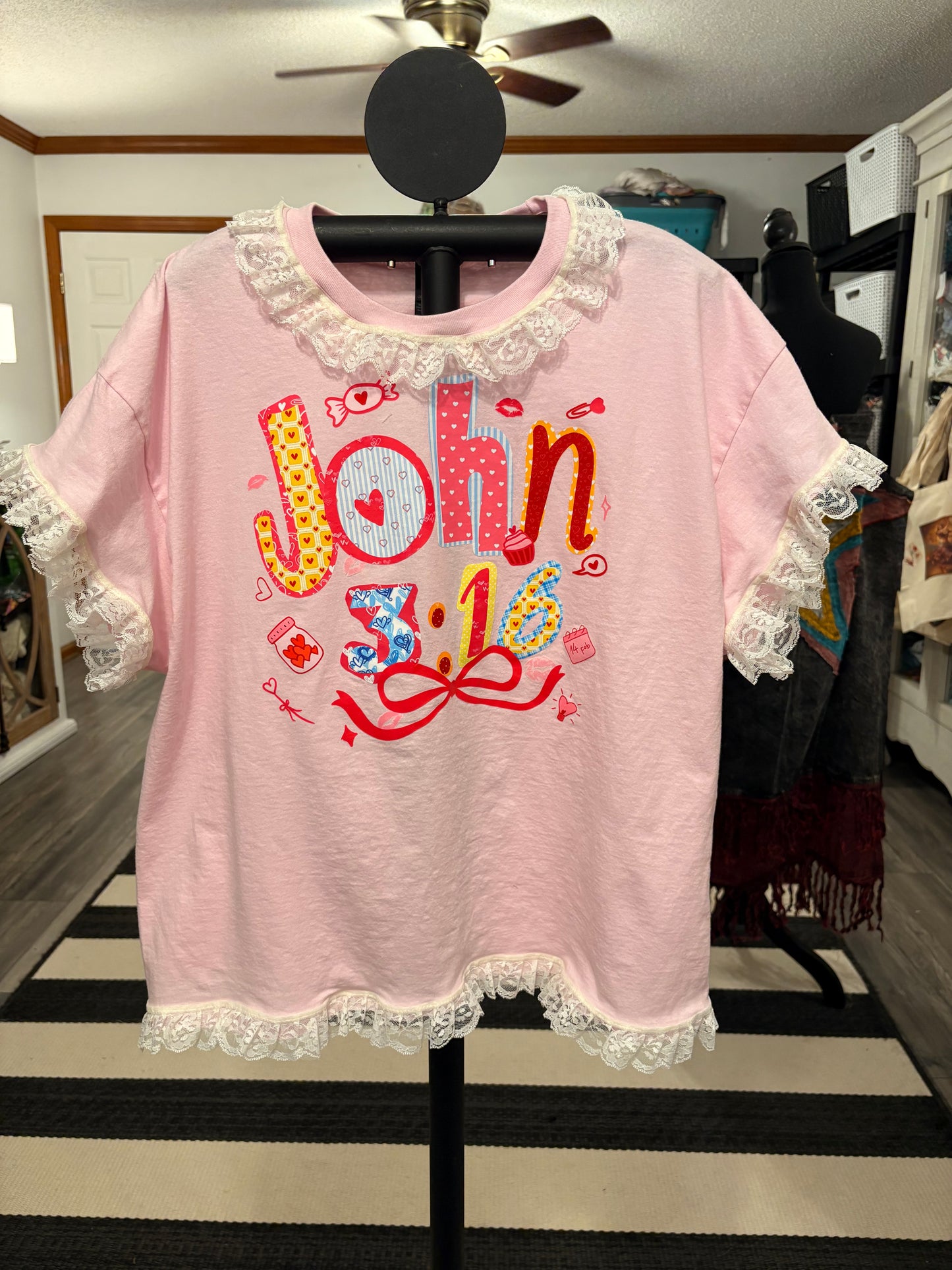 John 3:16 Pretty Little Tee One Size Fits a Large to XL