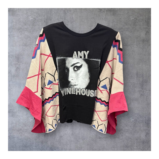 Amy Winehouse Upcycled Drop Sleeve Poncho One Size Fits a Small to XL