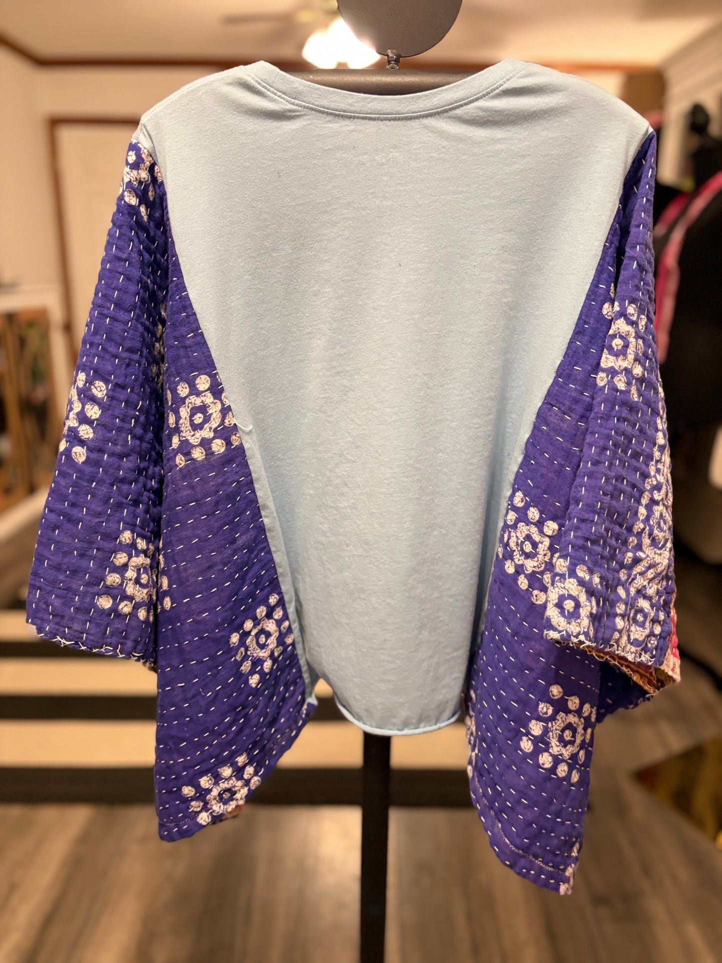 Pink Floyd Upcycled Vintage Kantha Poncho Tee One Size Fits A Small to XXL (6-16)