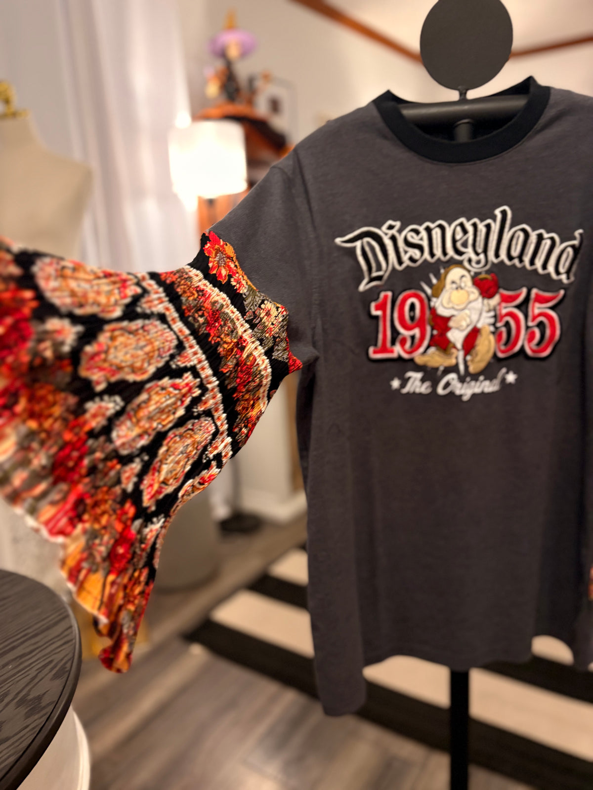 Happy Place Embroidered Glam Sleeve Tee Fits a XS to Medium