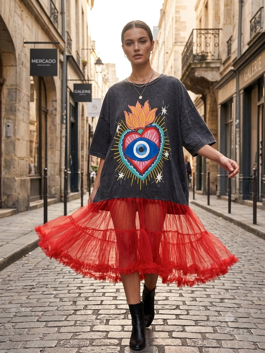 Eyeconic Upcycled Rock Princess  Top One Size Fits a Small to 3X