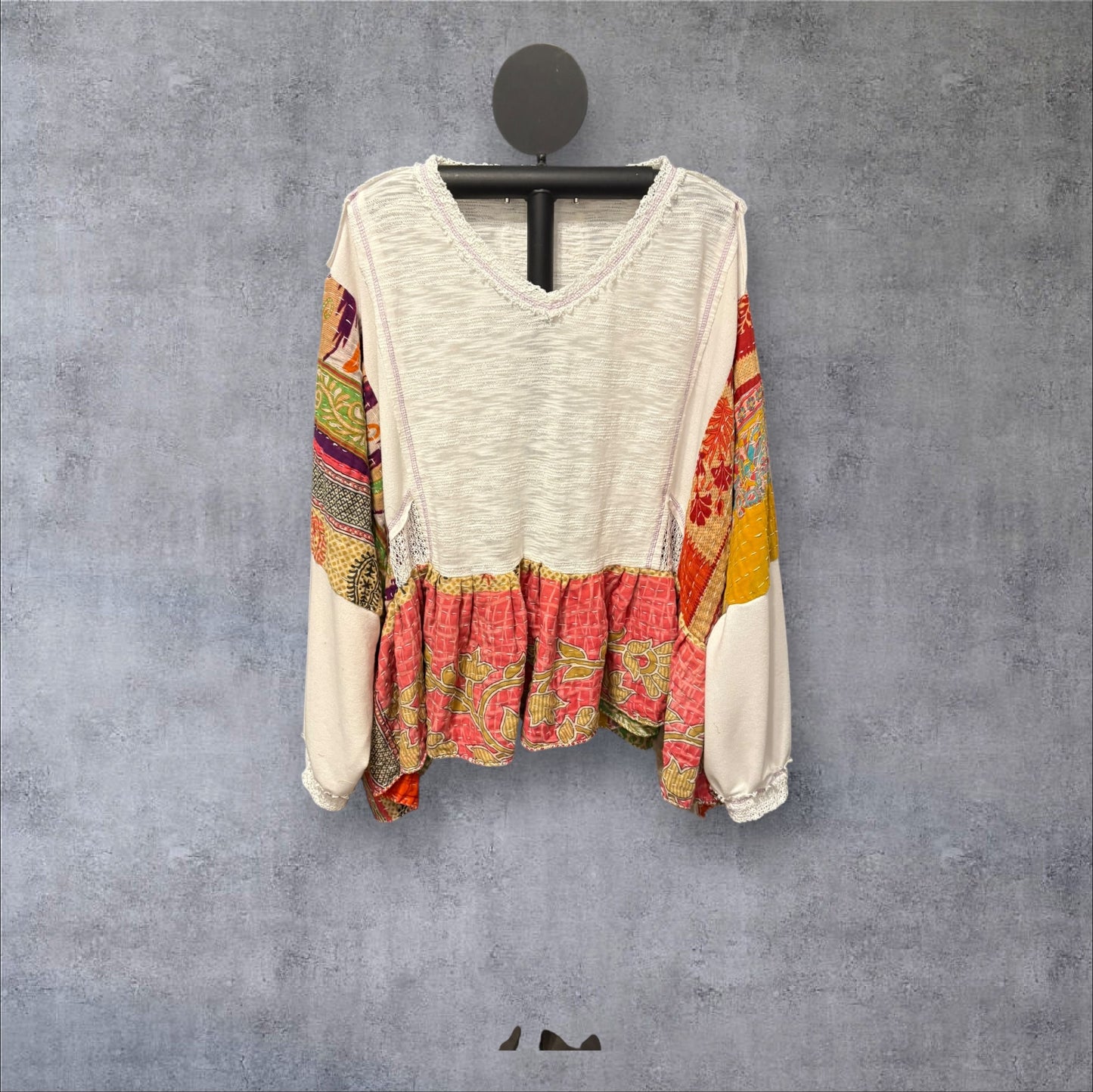 Emily Upcycled Vintage Kantha Dress/Long Shirt One Size Fits Most