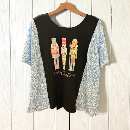 Nutcracker Upcycled Sweatshirt Fits a Small to 2X Super Oversized