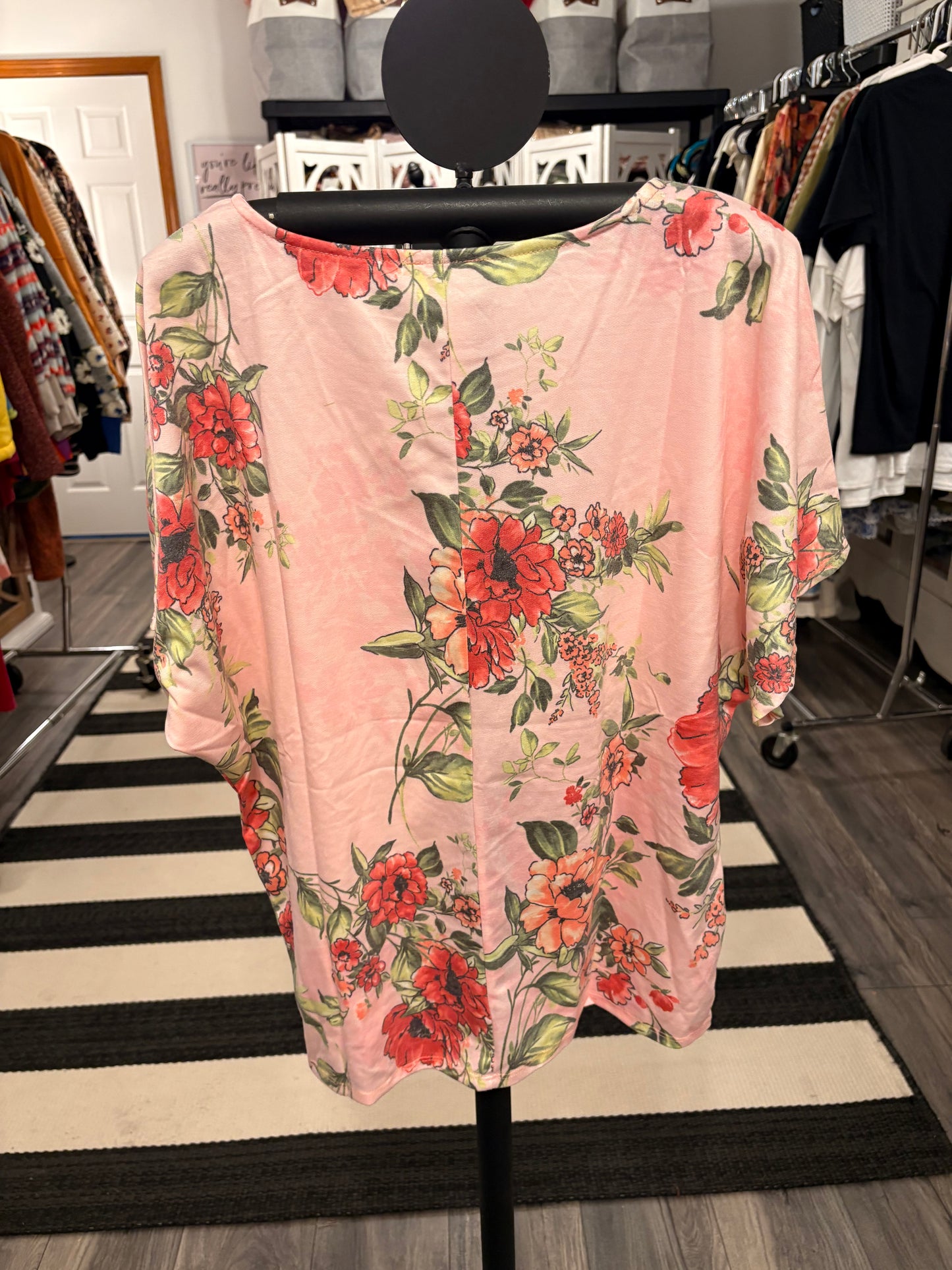 Pink Floral Tee Medium
