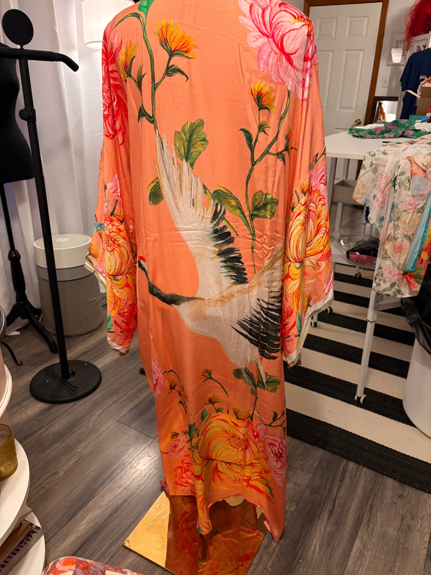Legend of the Crane Kimono by Aratta One Size Fits a Small to 3X