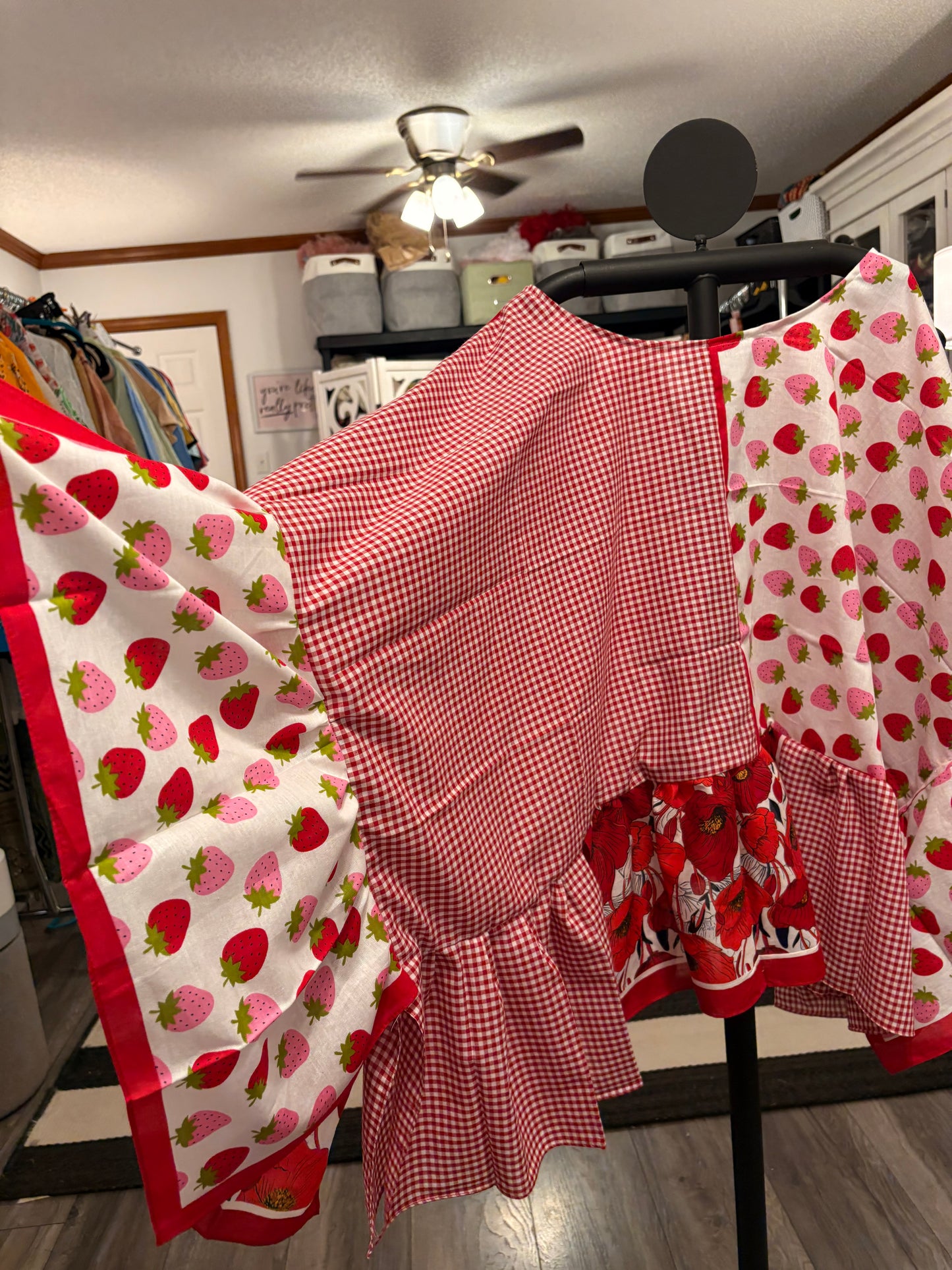 Strawberry Fields Bandana Ruffled Poncho One Size Fits a Small to 3X