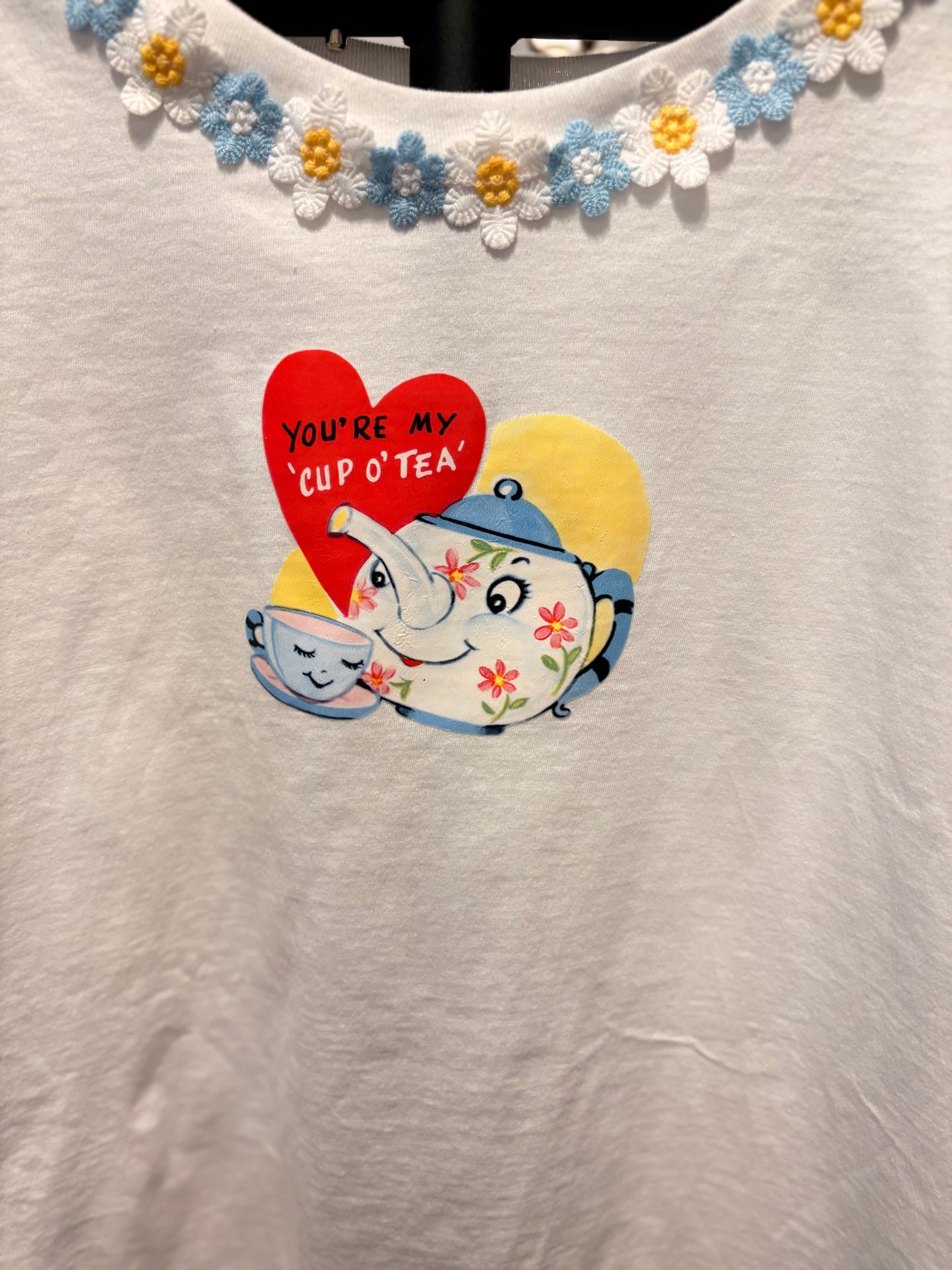 You’re My Cup of Tea “Junk” Tee One Size Fits a Small to Large Cropped Length