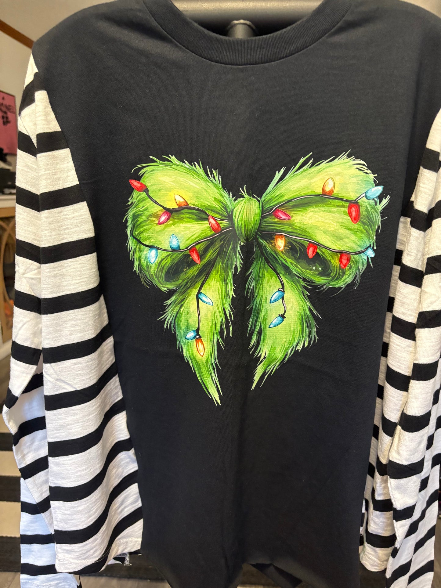 Feeling Grinchy Upcycled Long Sleeve Knit Tee One Size Fits a Small to XL