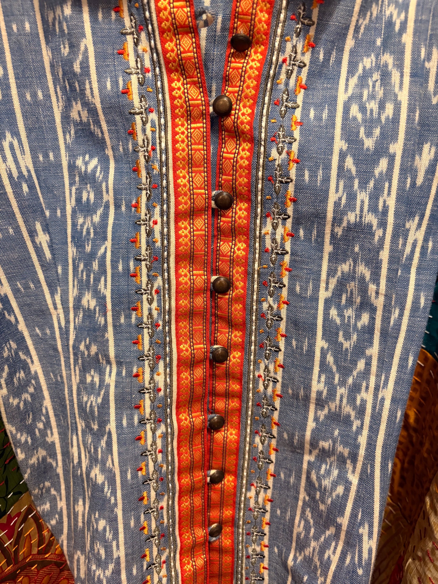 Carolyn Silk Kantha Poncho One Size Fits a Small to XL (petite)