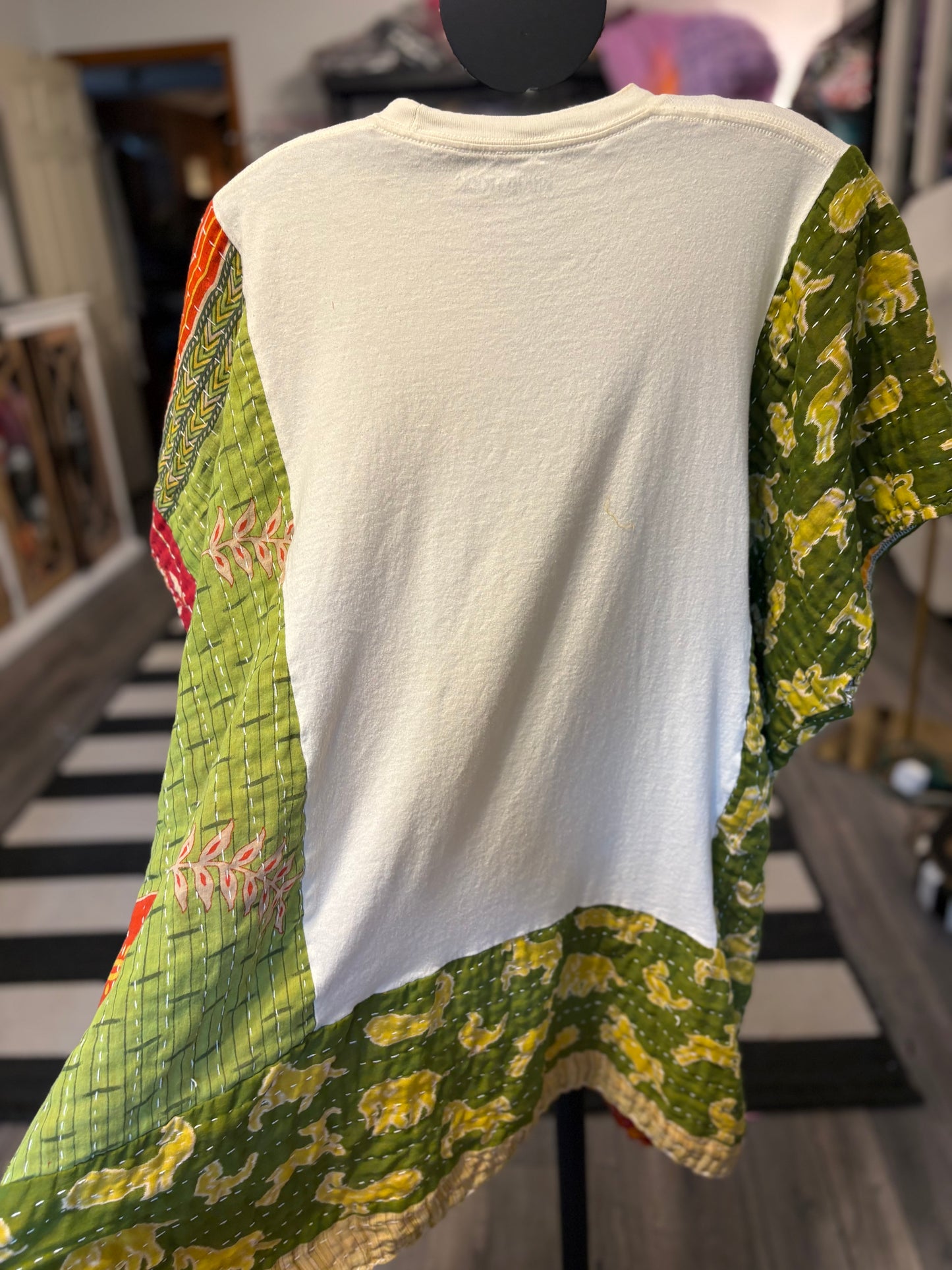 Woodstock Upcycled Kantha Dress Fits a Small to XXL Super Oversized