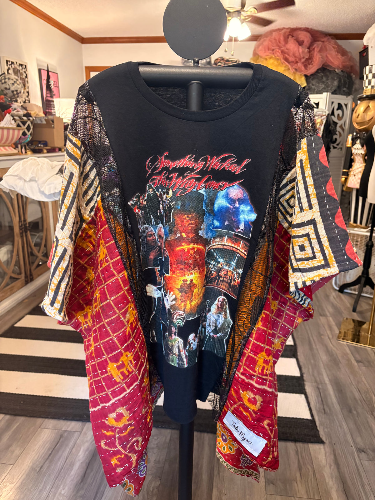 Something Wicked Lace and Kantha Poncho Tee One Size Fits Small to XXL