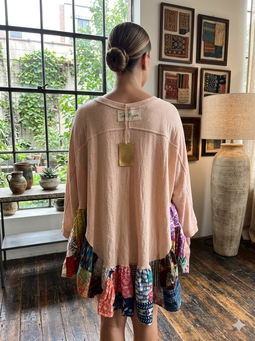 Madeline Upcycled Butterfly Poncho One Size Fits a Large to 3X